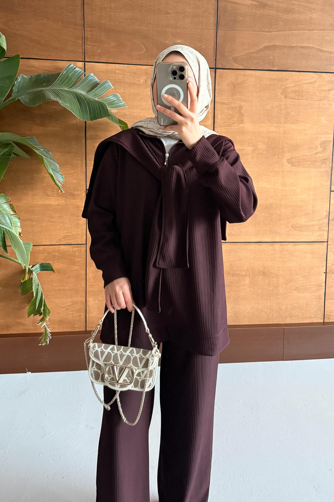 Omuz Atkılı Takım Mürdüm