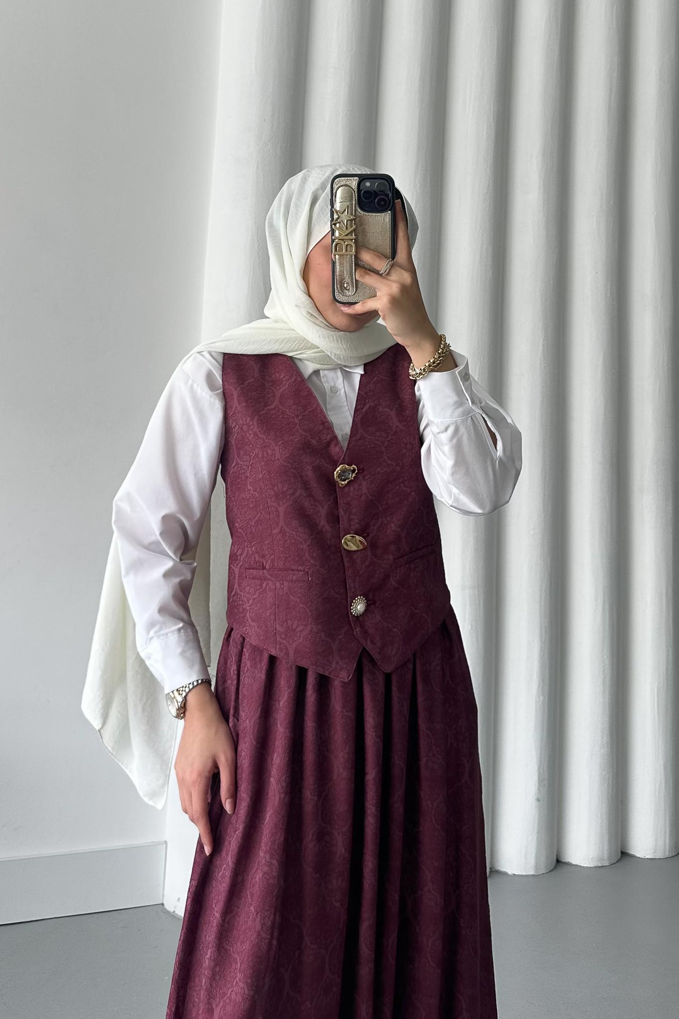 Bahar Etekli Takım Bordo