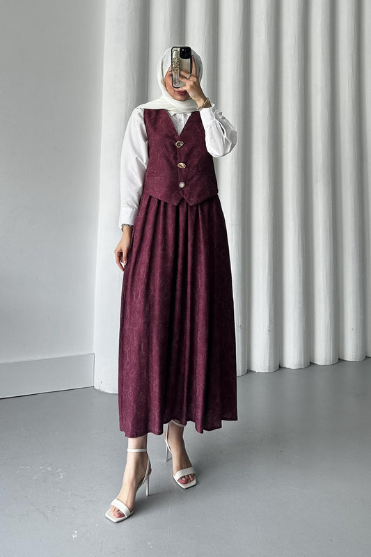 Bahar Etekli Takım Bordo