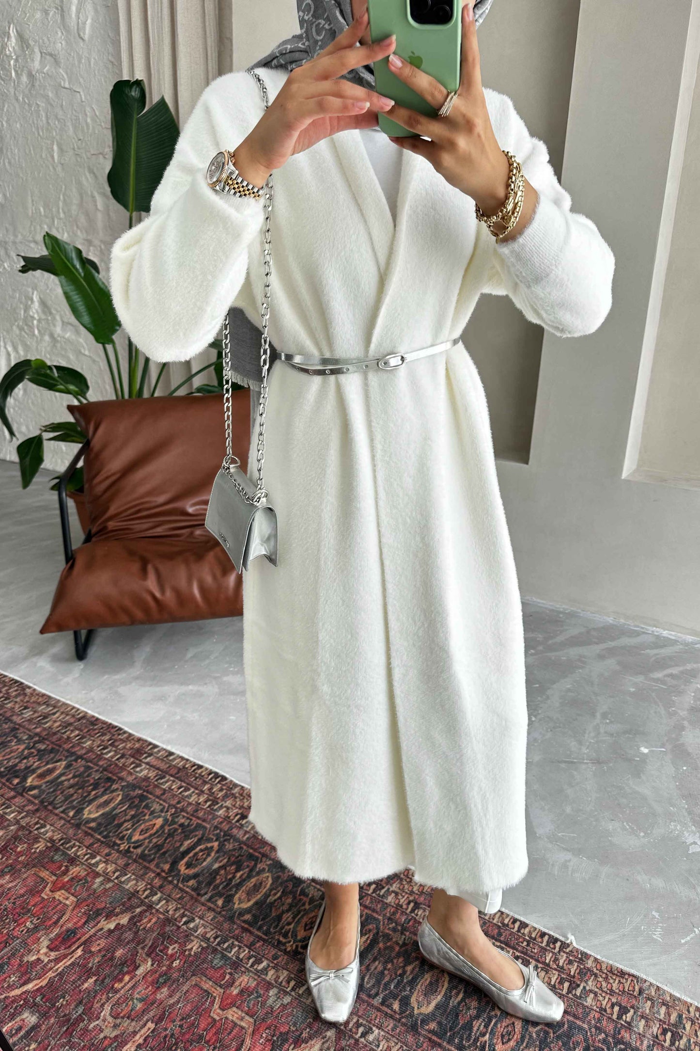 Blenda Angora Hırka Ekru