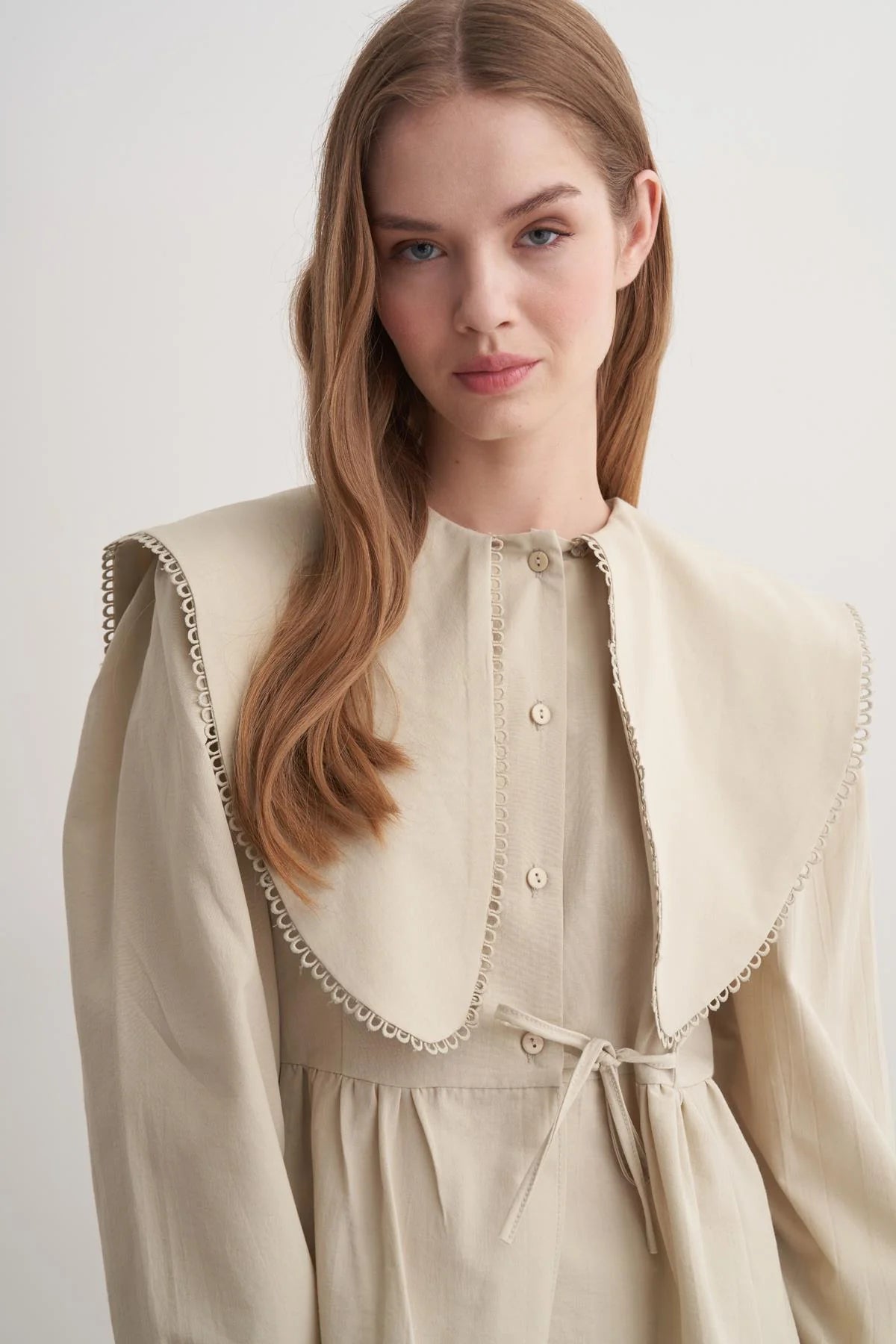 Carlo Fisto Yakalı Takım Bej