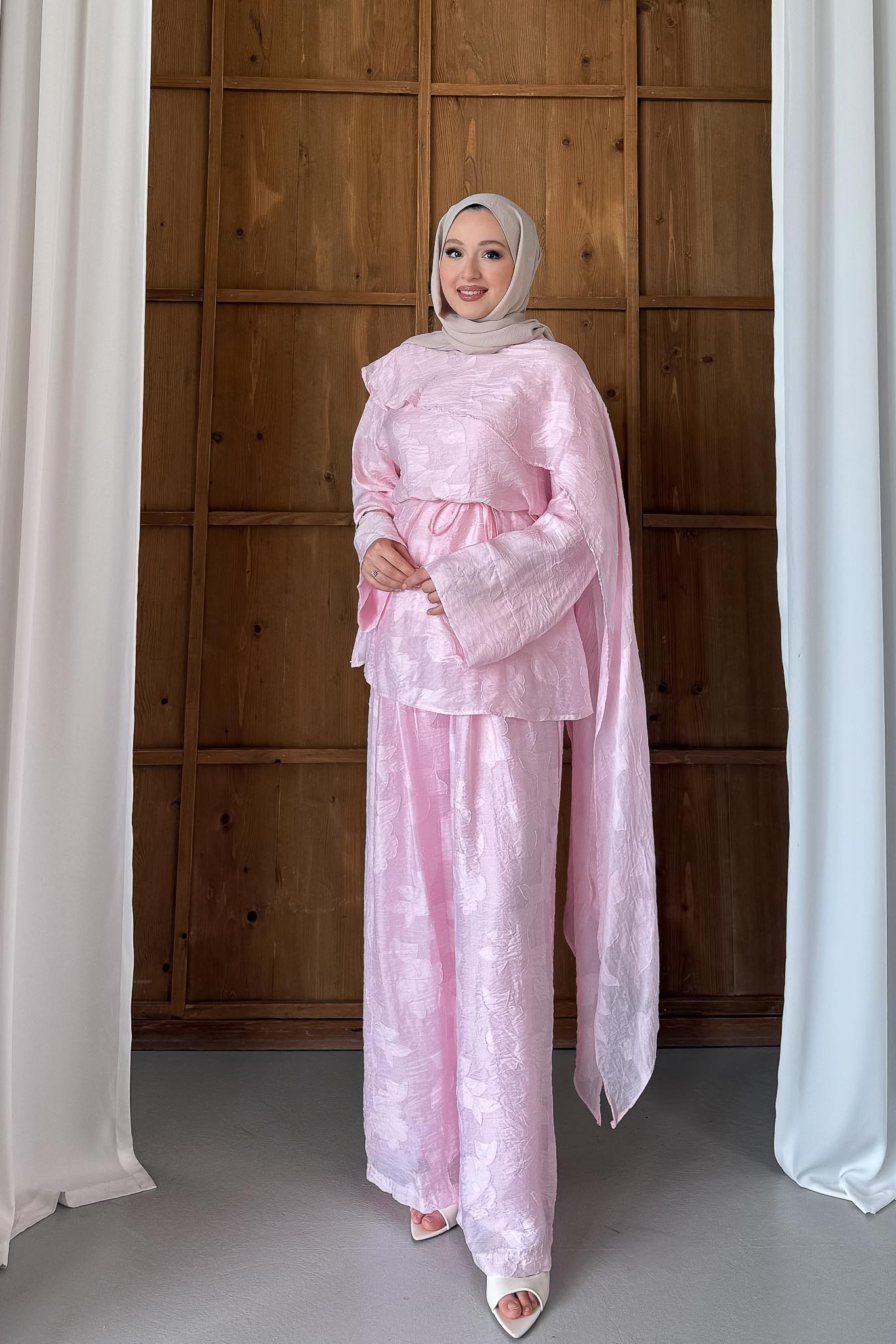 Seyran Pleated Dress Beige