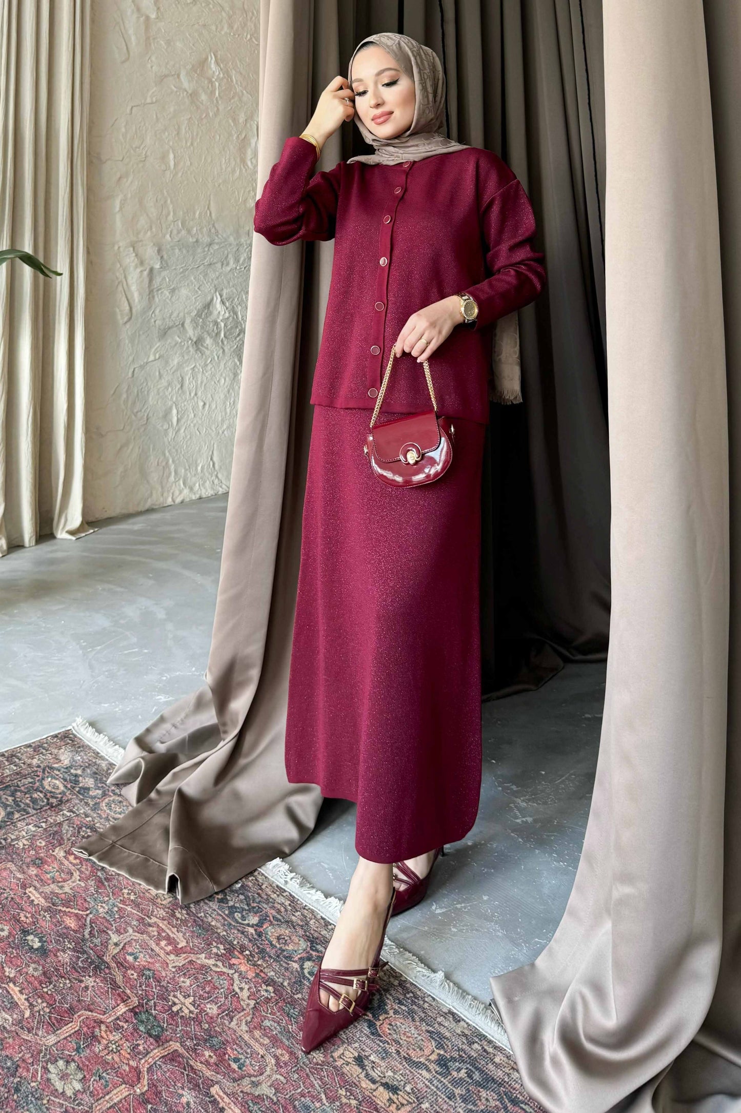 Minimal Balloon Sleeve Suit Gray