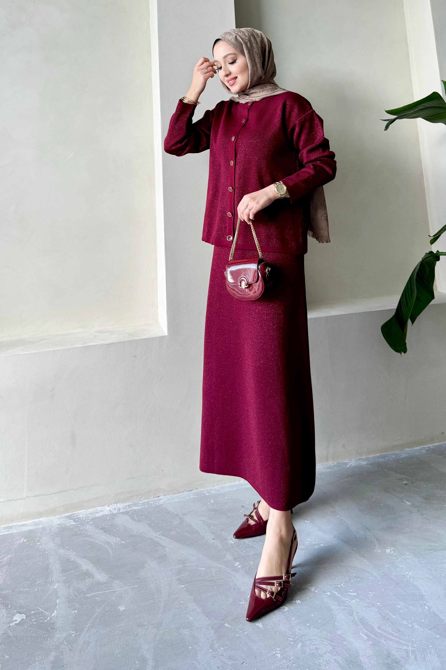 Minimal Balloon Sleeve Suit Gray