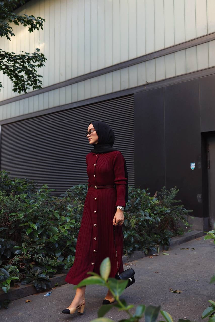 Aller Merserize Elbise Bordo