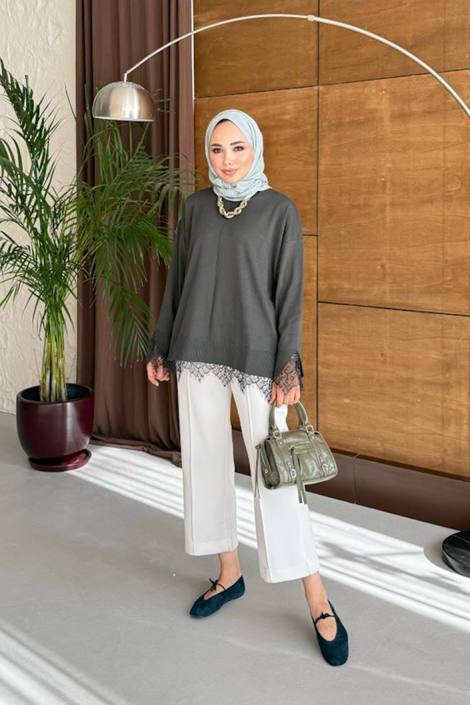 Dantelli Tunik Haki