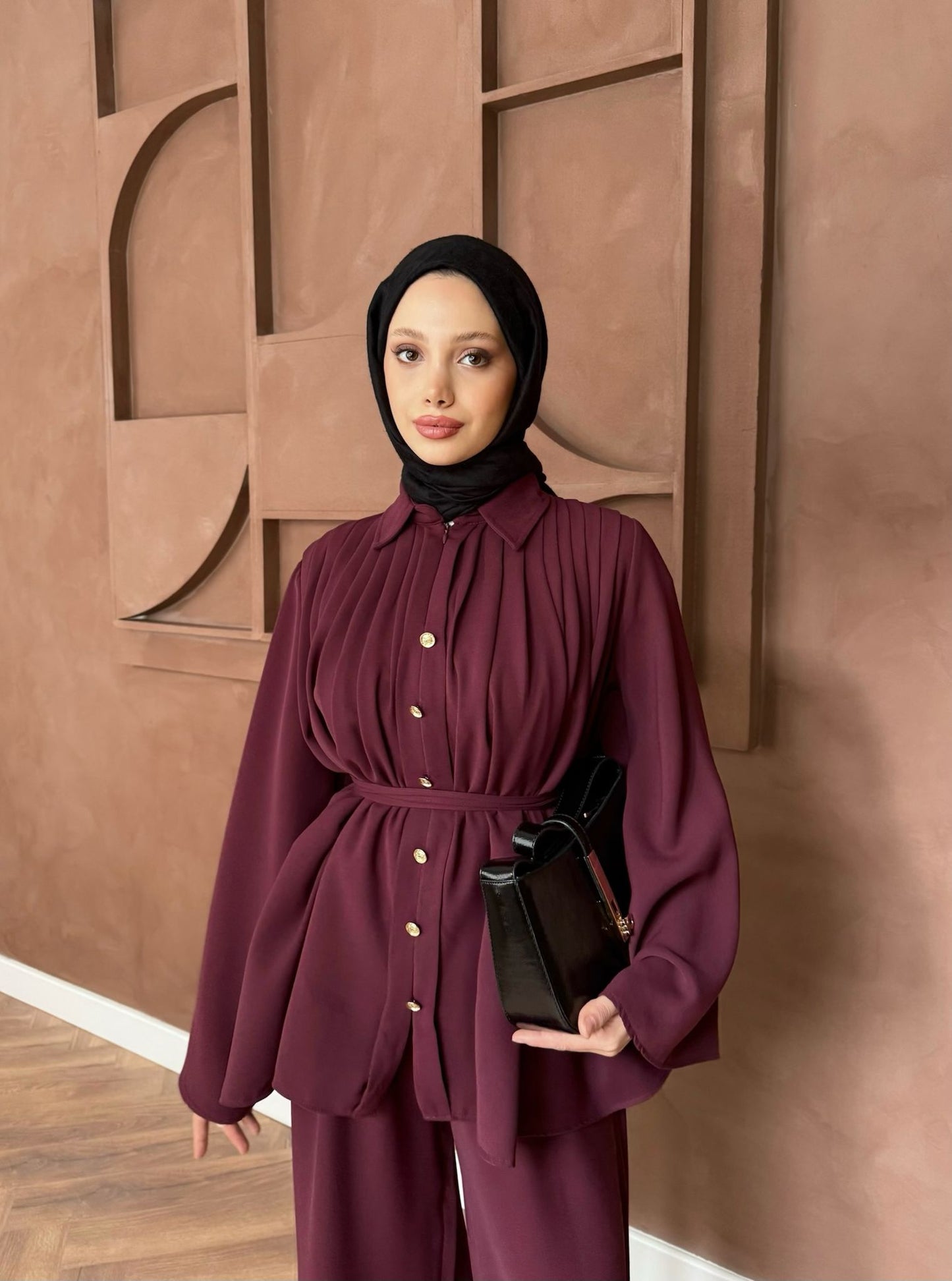 Jimen Pileli Takım Bordo