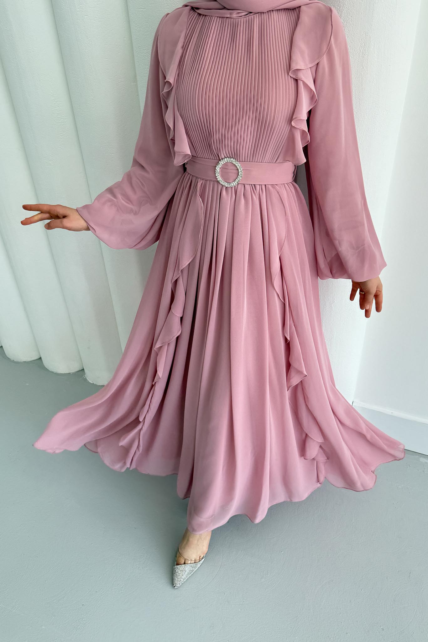 Luisa Abiye Elbise Pembe