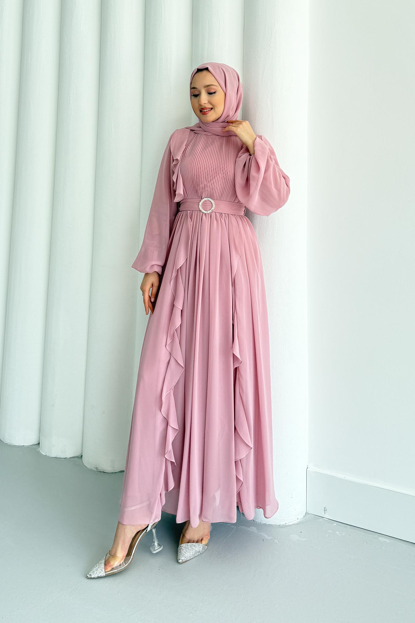 Luisa Abiye Elbise Pembe