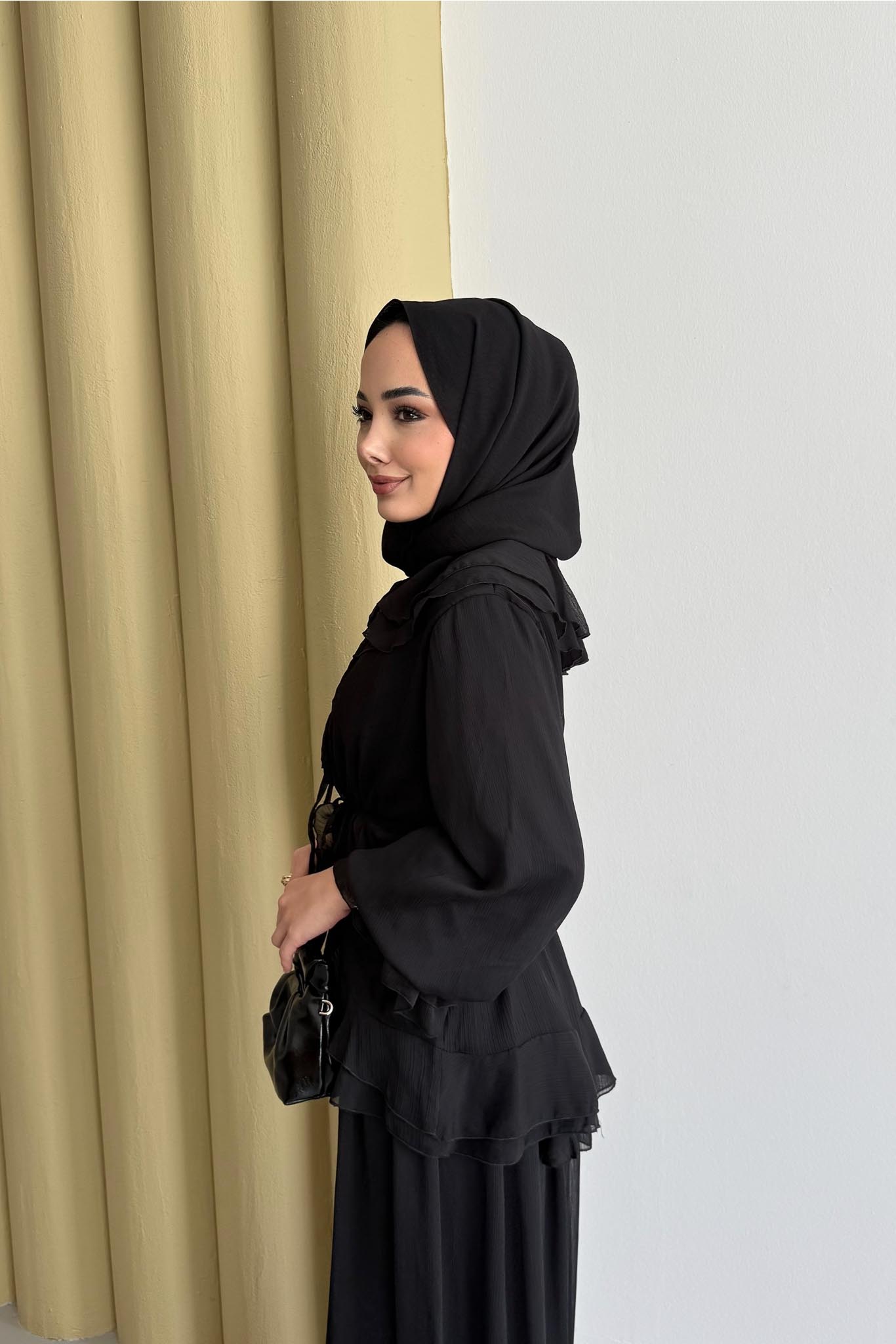 Nora Şifon Takım Siyah(Ön Sipariş)