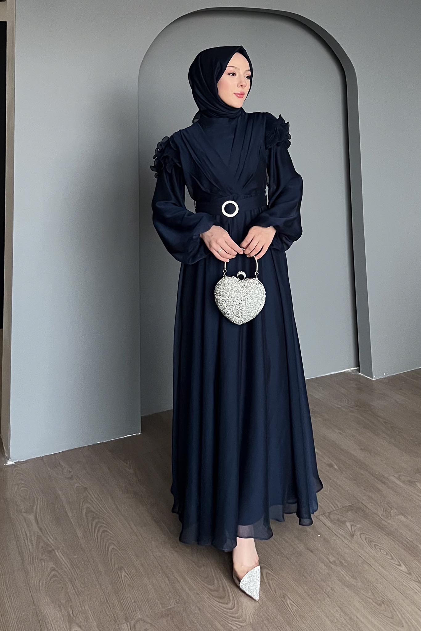 Suzana Abiye Elbise Lacivert