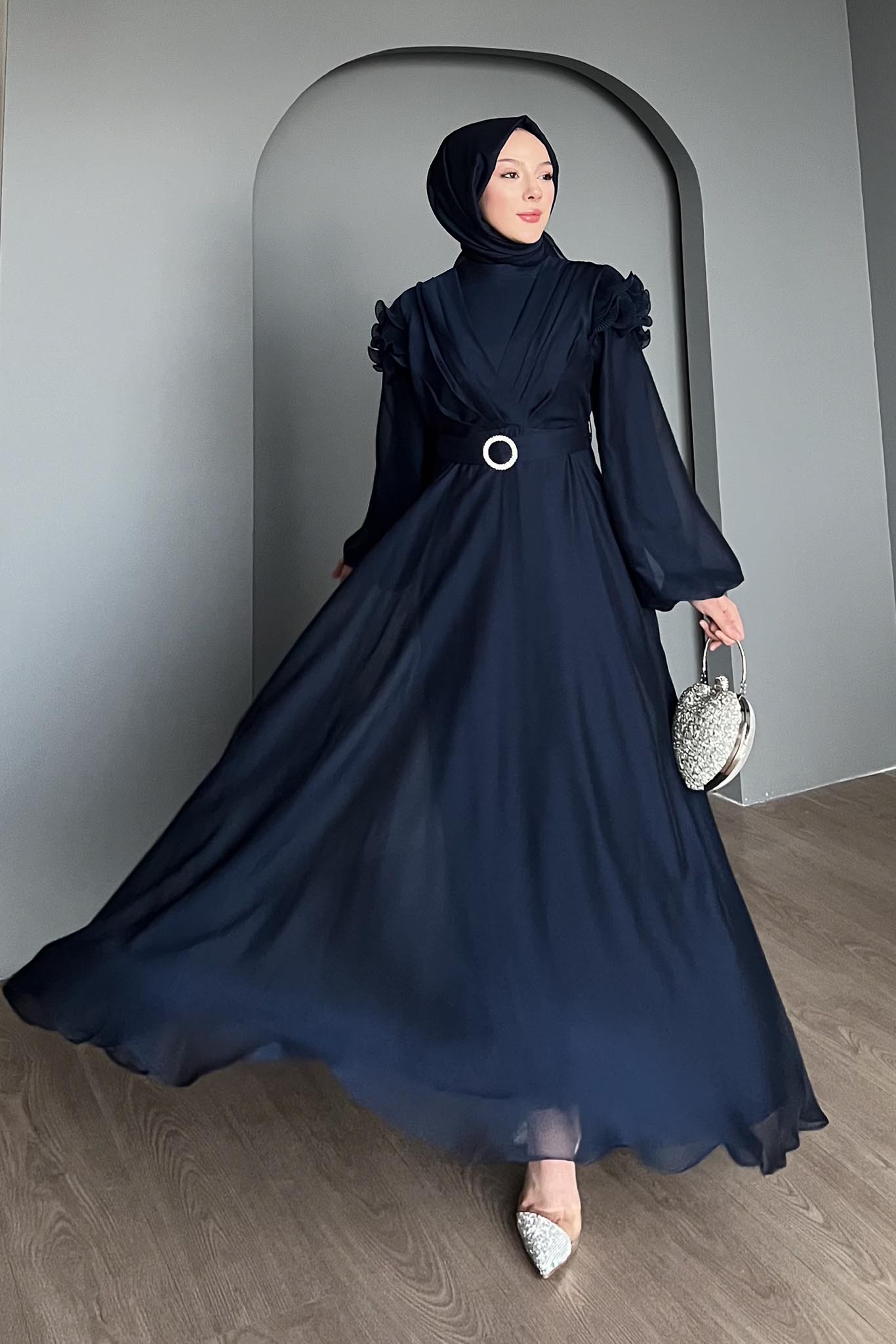 Suzana Abiye Elbise Lacivert