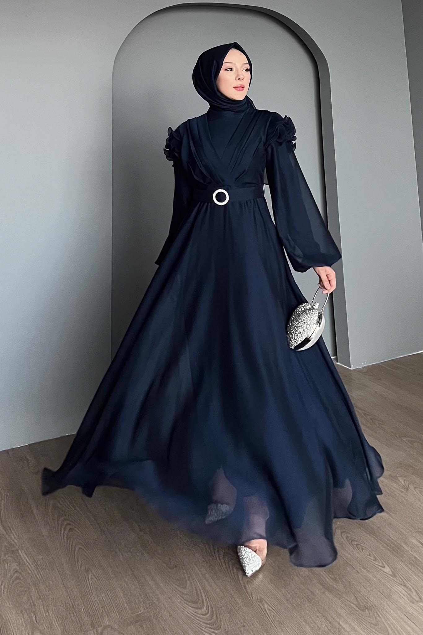 Suzana Abiye Elbise Lacivert