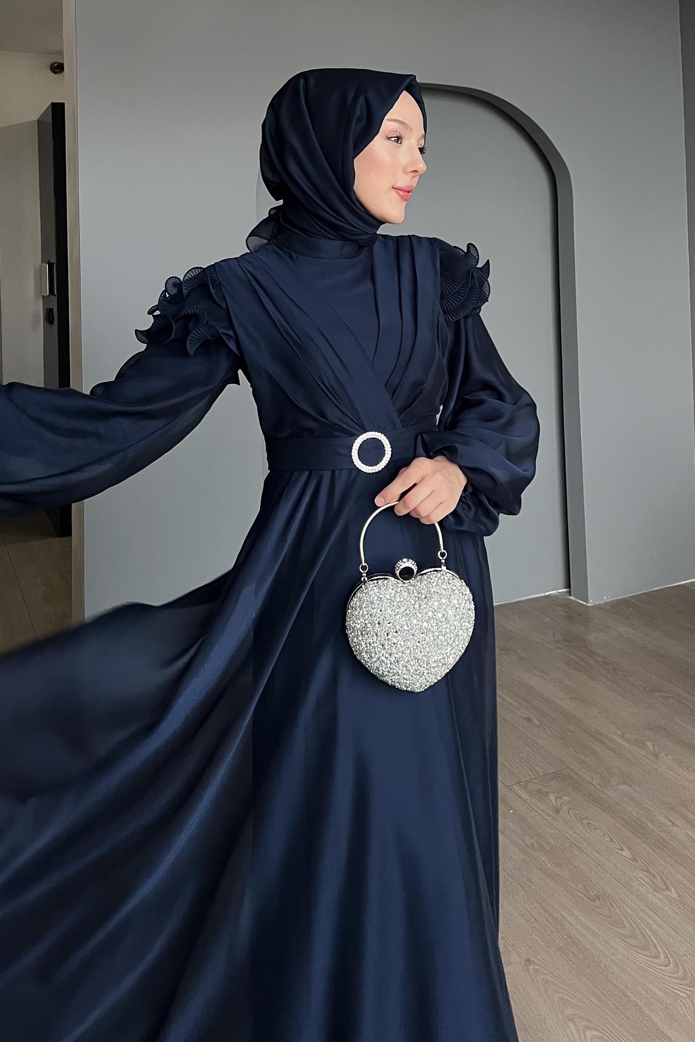 Suzana Abiye Elbise Lacivert