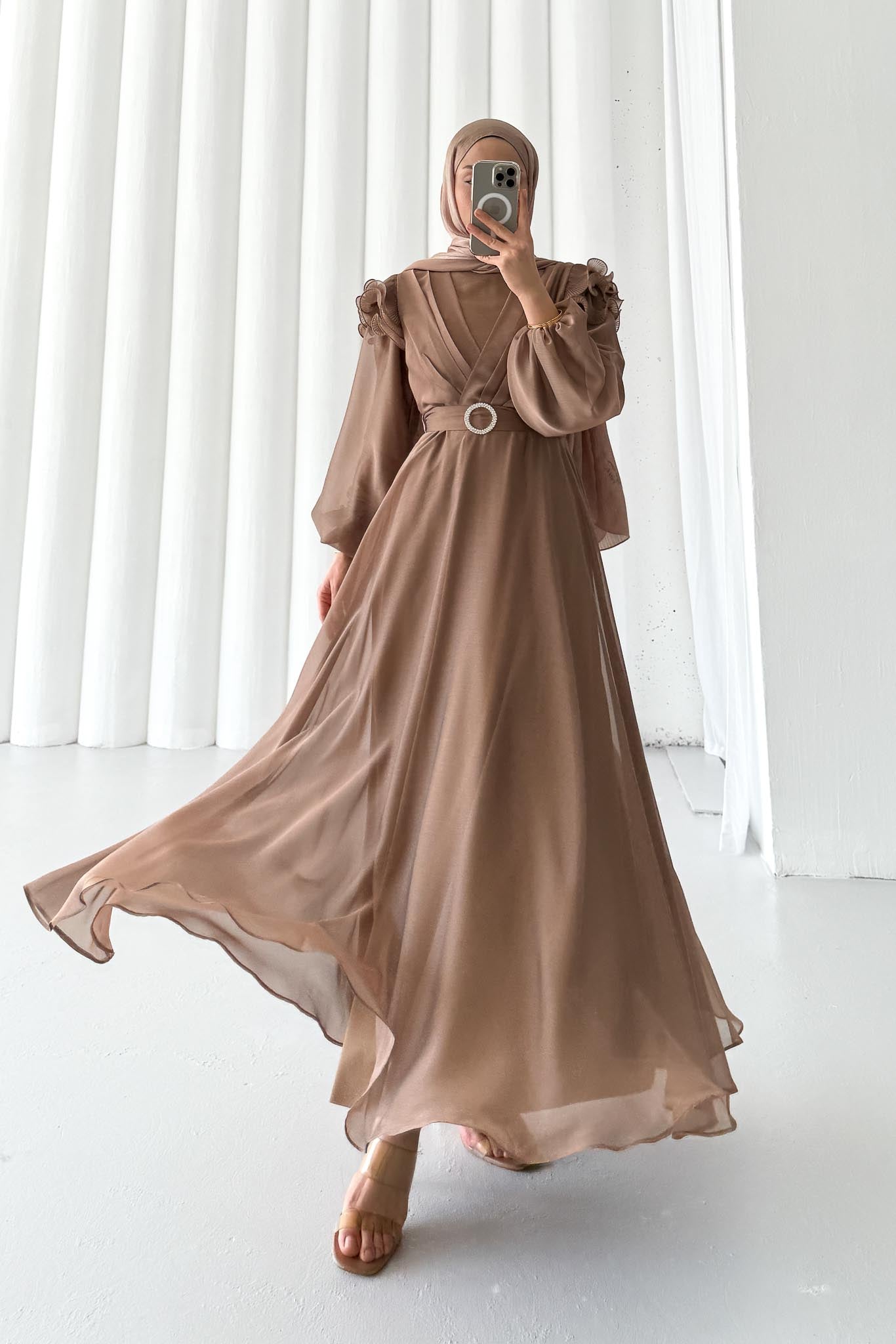 Fairy Diamond Evening Dress Beige