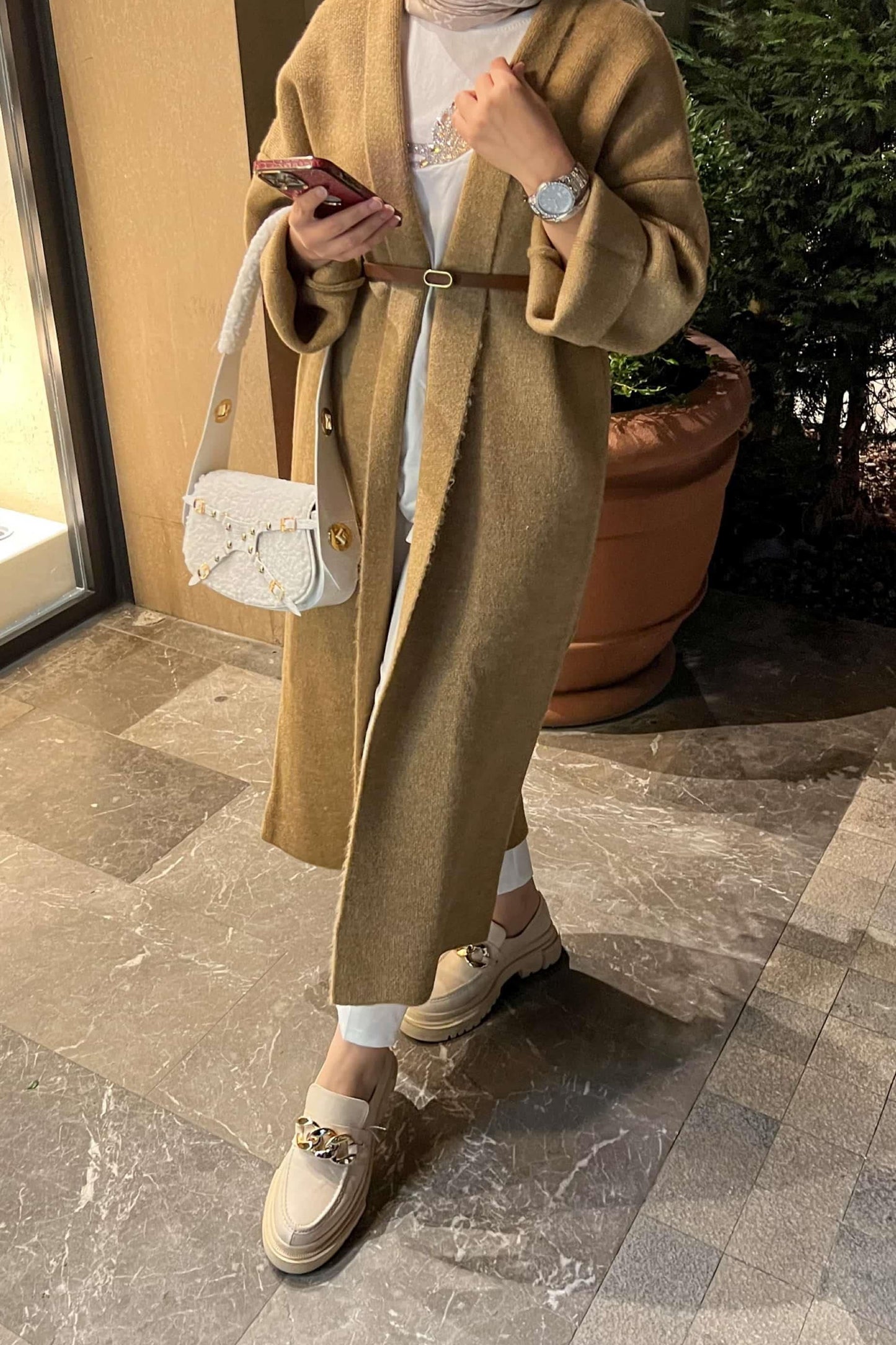 Alyans Triko Hırka Kap Camel