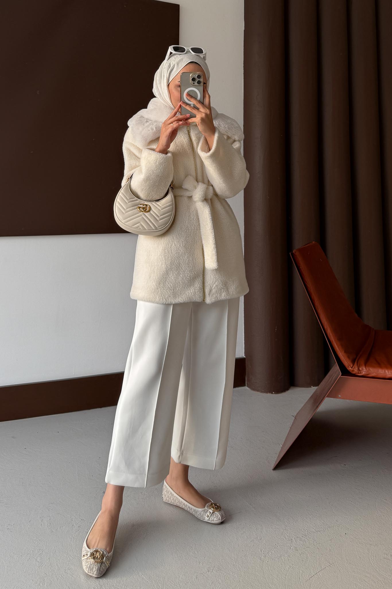 Masta Kürklü Angora Mont Ekru