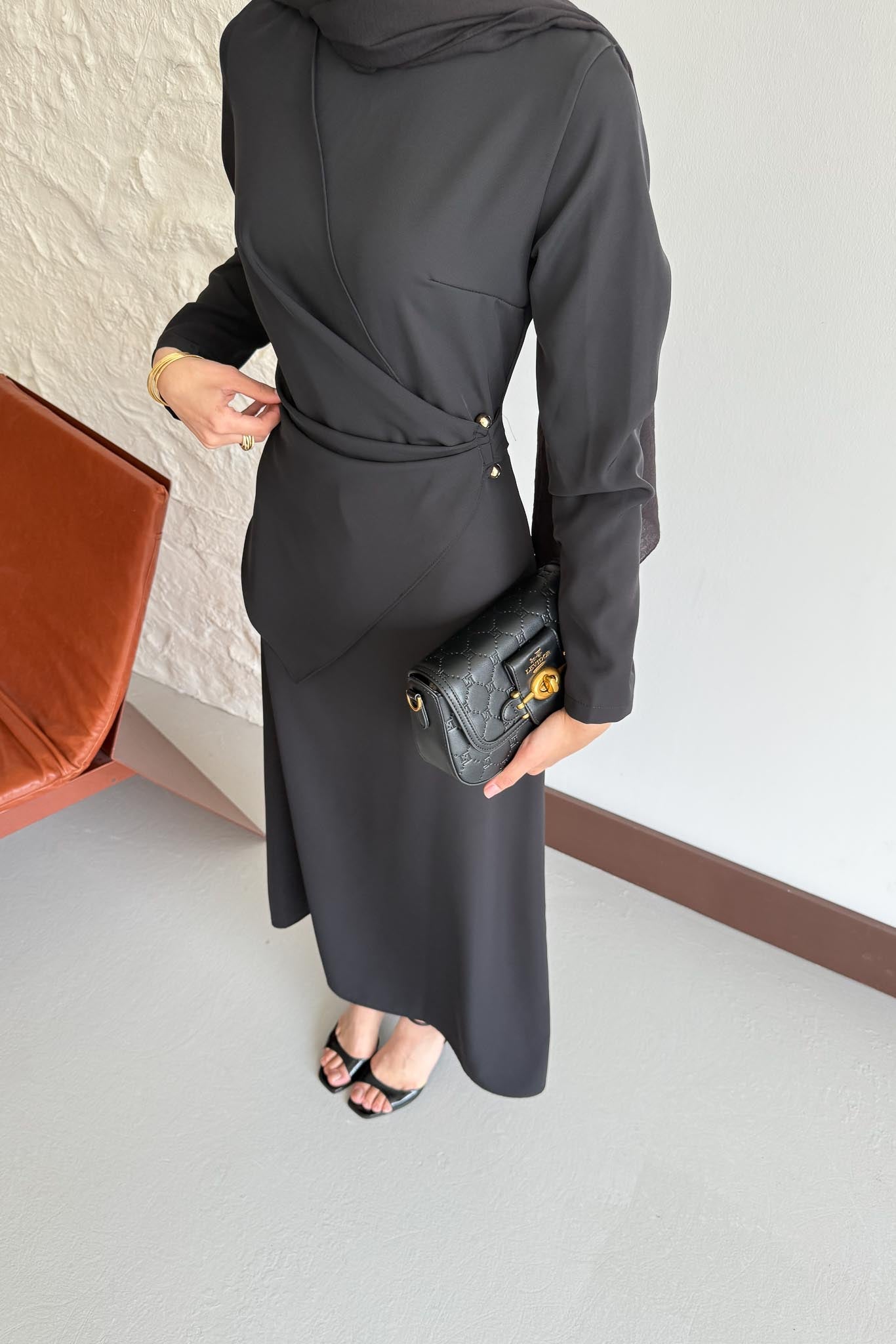 Ajda Pleated Skirt Set Petrol