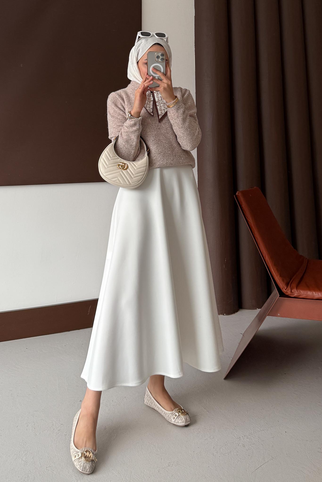 Espana Şallı Triko Tunik Bej