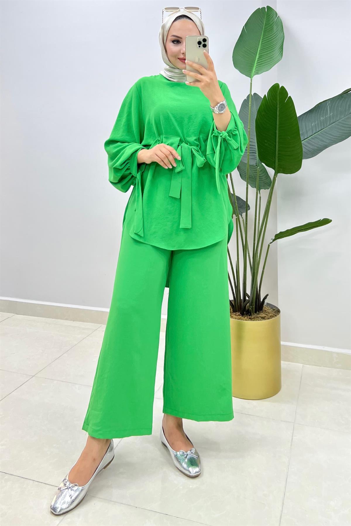 Waist Belted Suit Pistachio Green