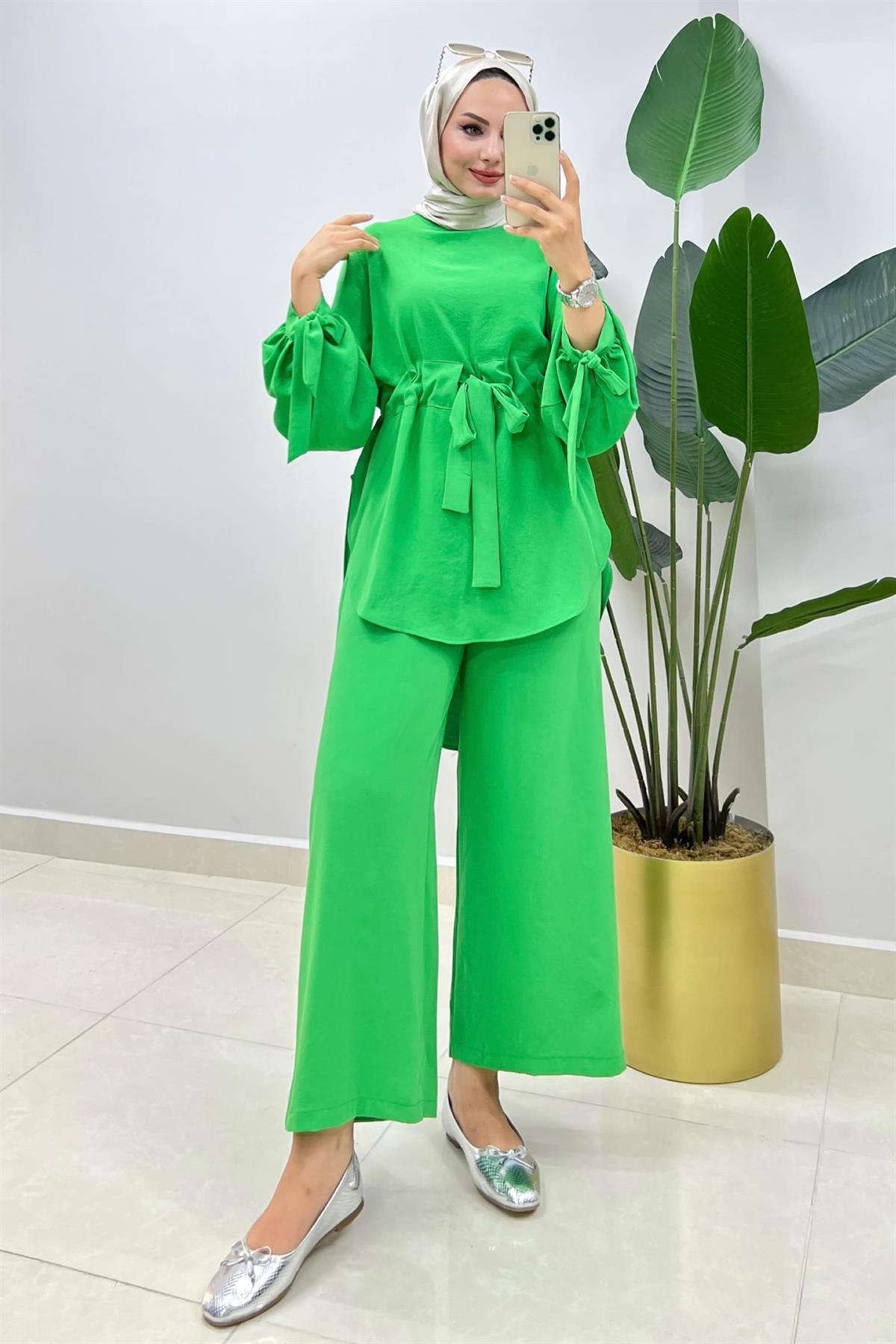 Waist Belted Suit Pistachio Green