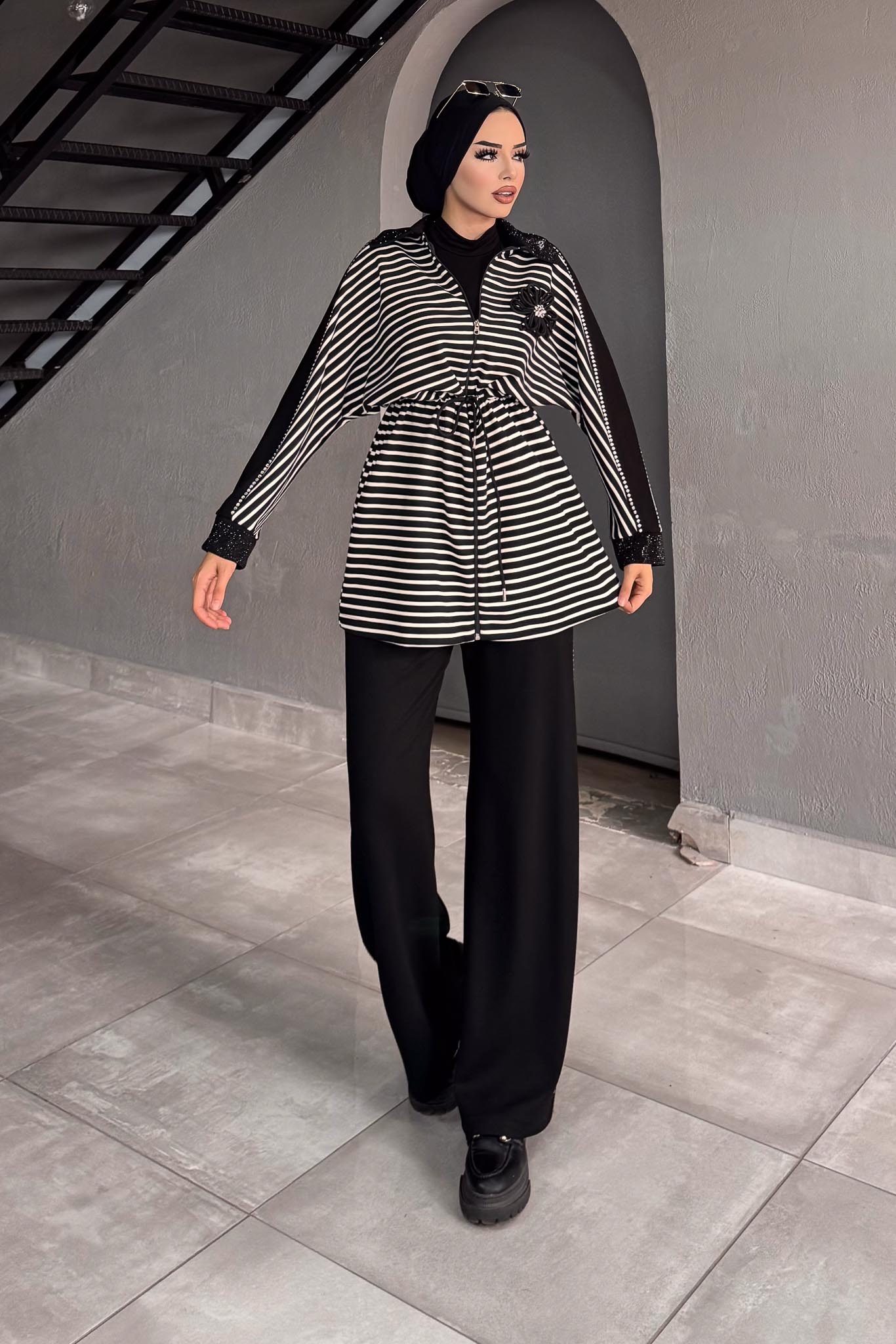 Minimal Balloon Sleeve Suit Gray