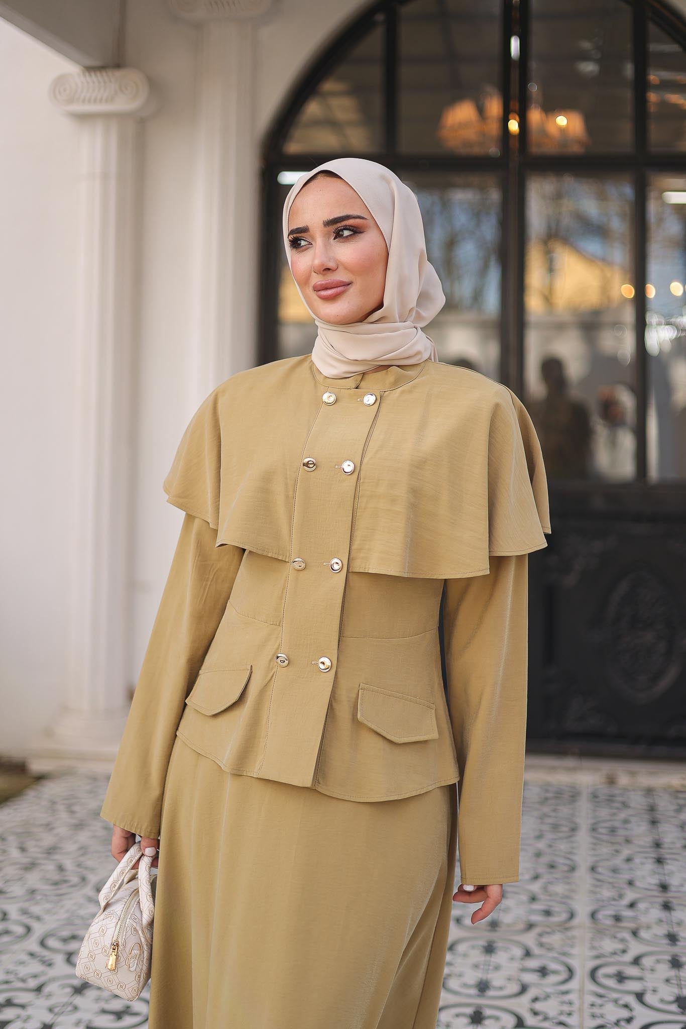 Volan Düğmeli Takım Yağ Yeşili