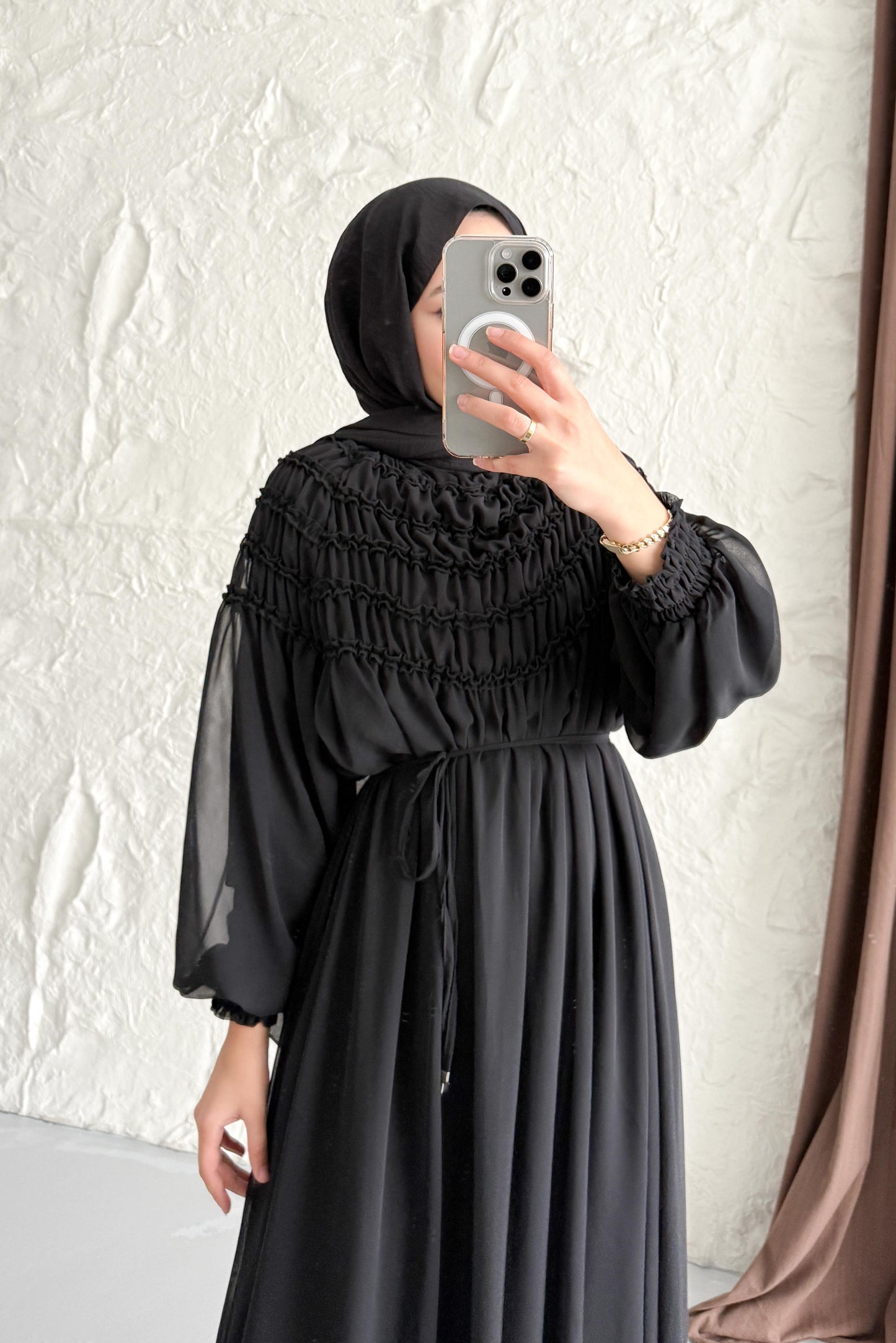 Seyran Pleated Dress Beige