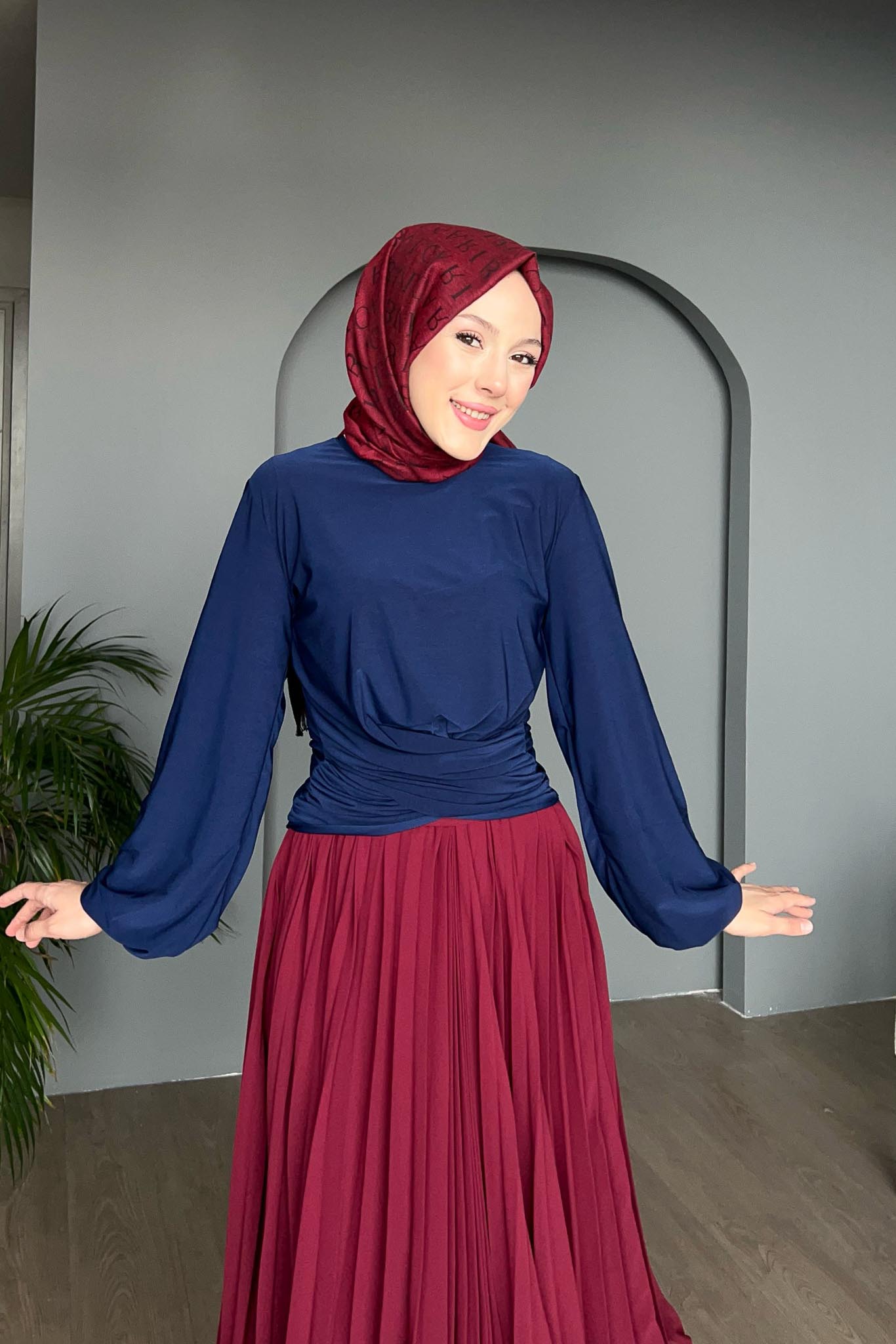 Zra Çapraz Bluz Lacivert