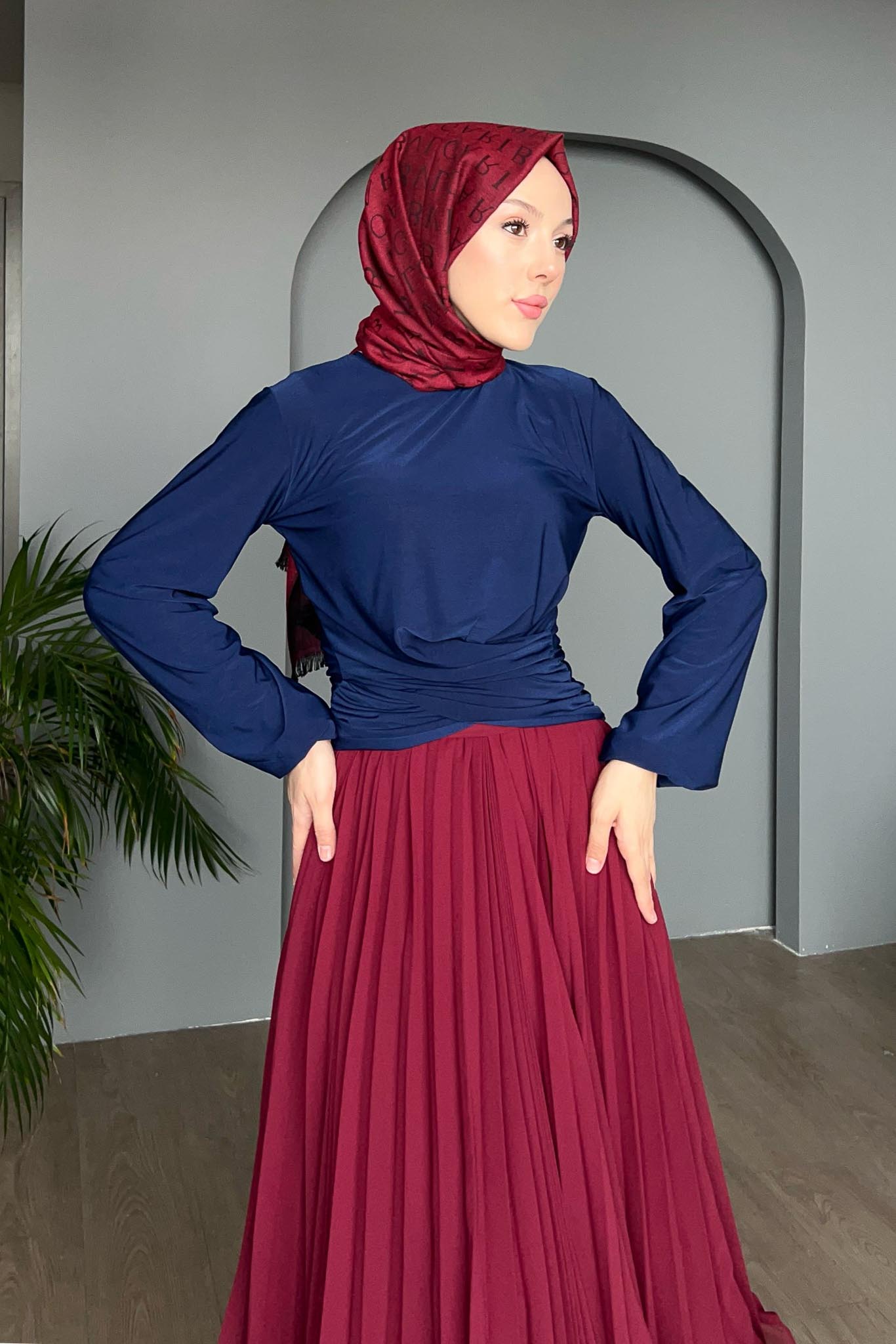 Zra Çapraz Bluz Lacivert