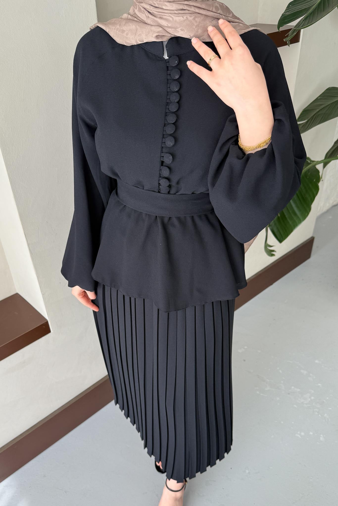 Carmen Düğmeli Takım Siyah