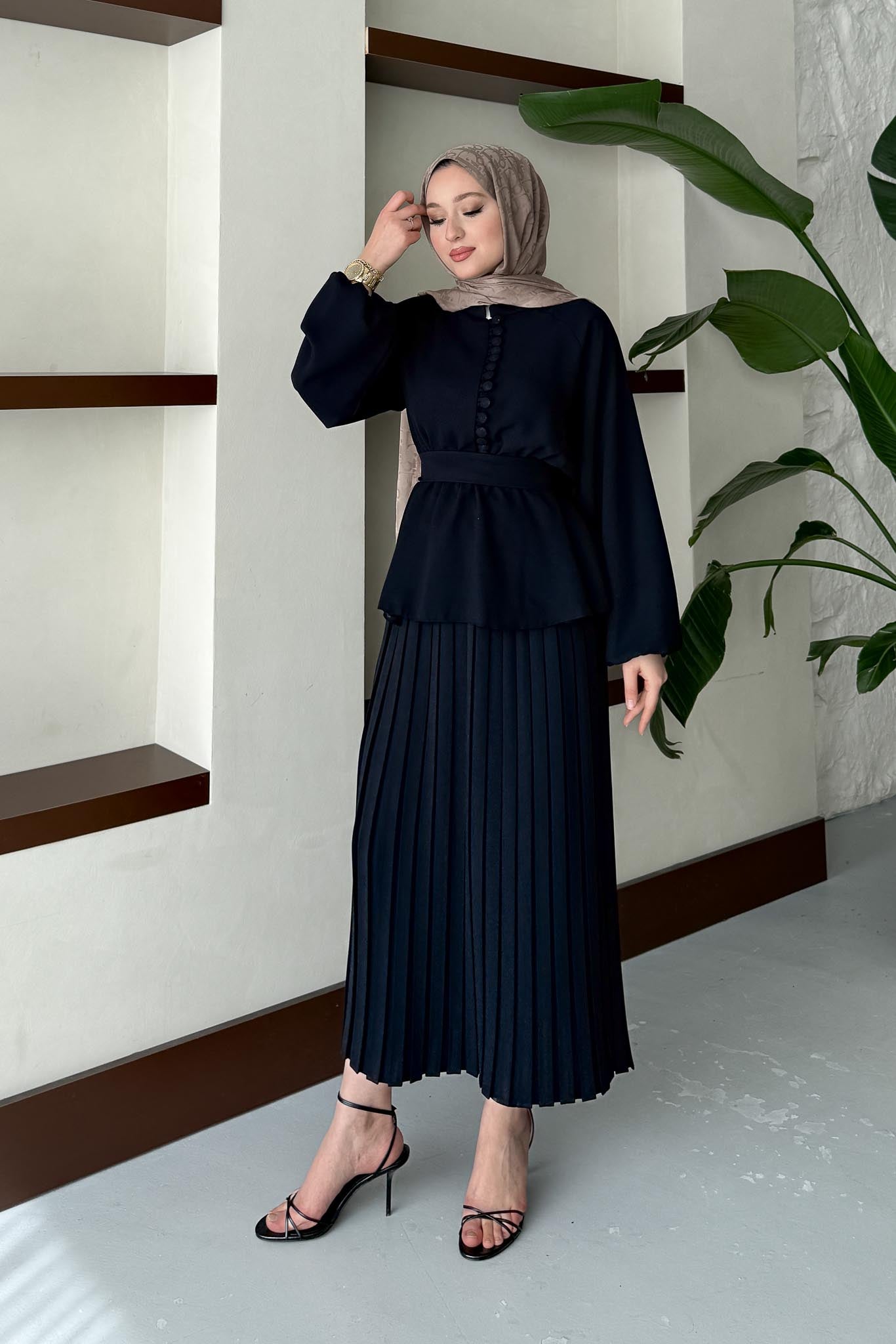 Carmen Düğmeli Takım Siyah