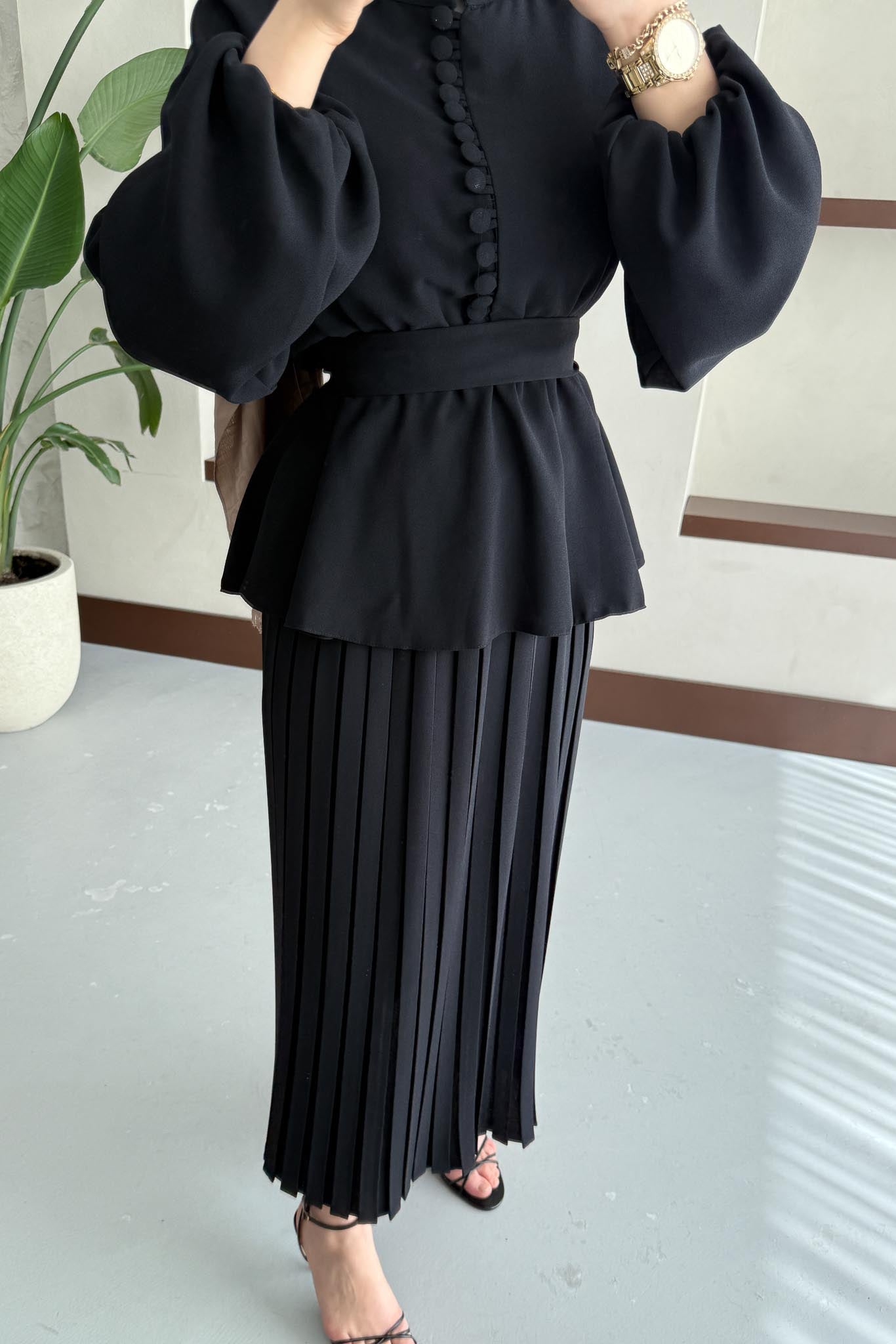 Carmen Düğmeli Takım Siyah