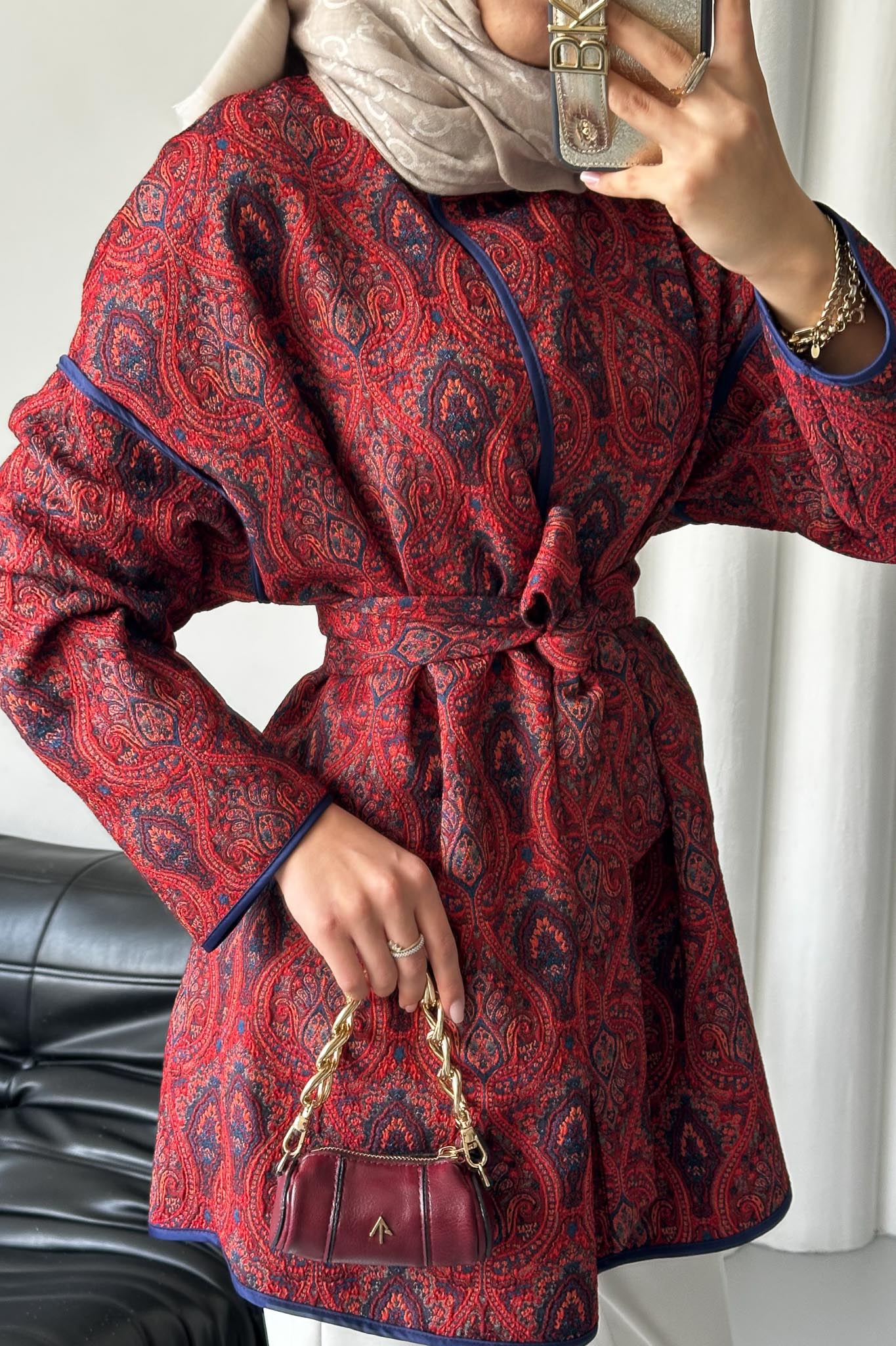 Sendy Etnik Ceket Bordo