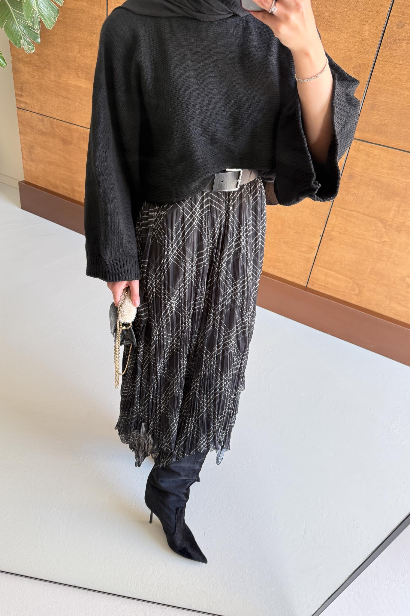 Tied Linen Skirt Beige