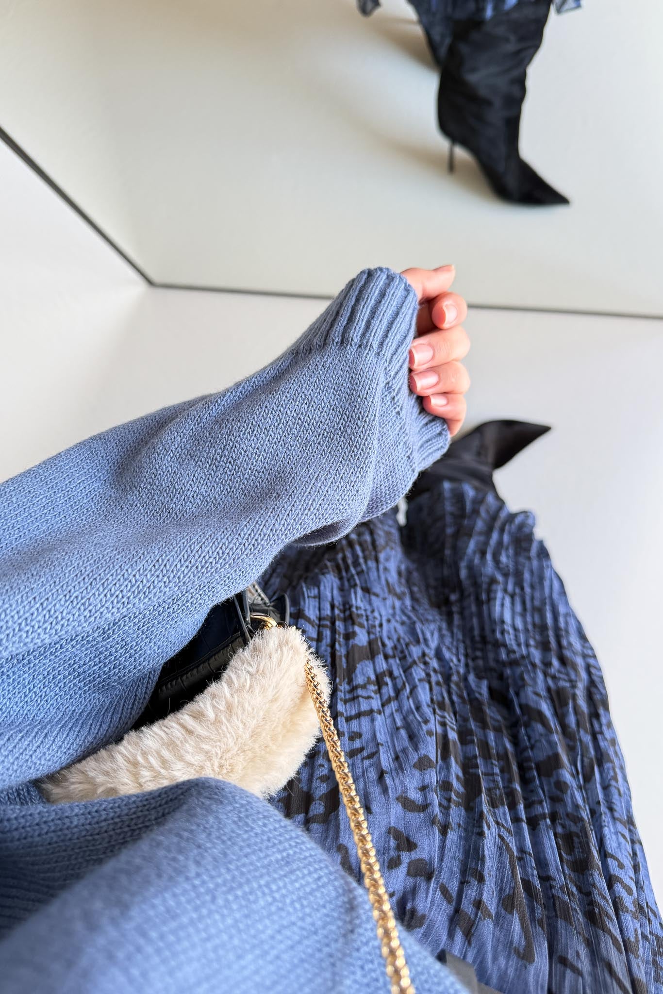Tied Linen Skirt Beige