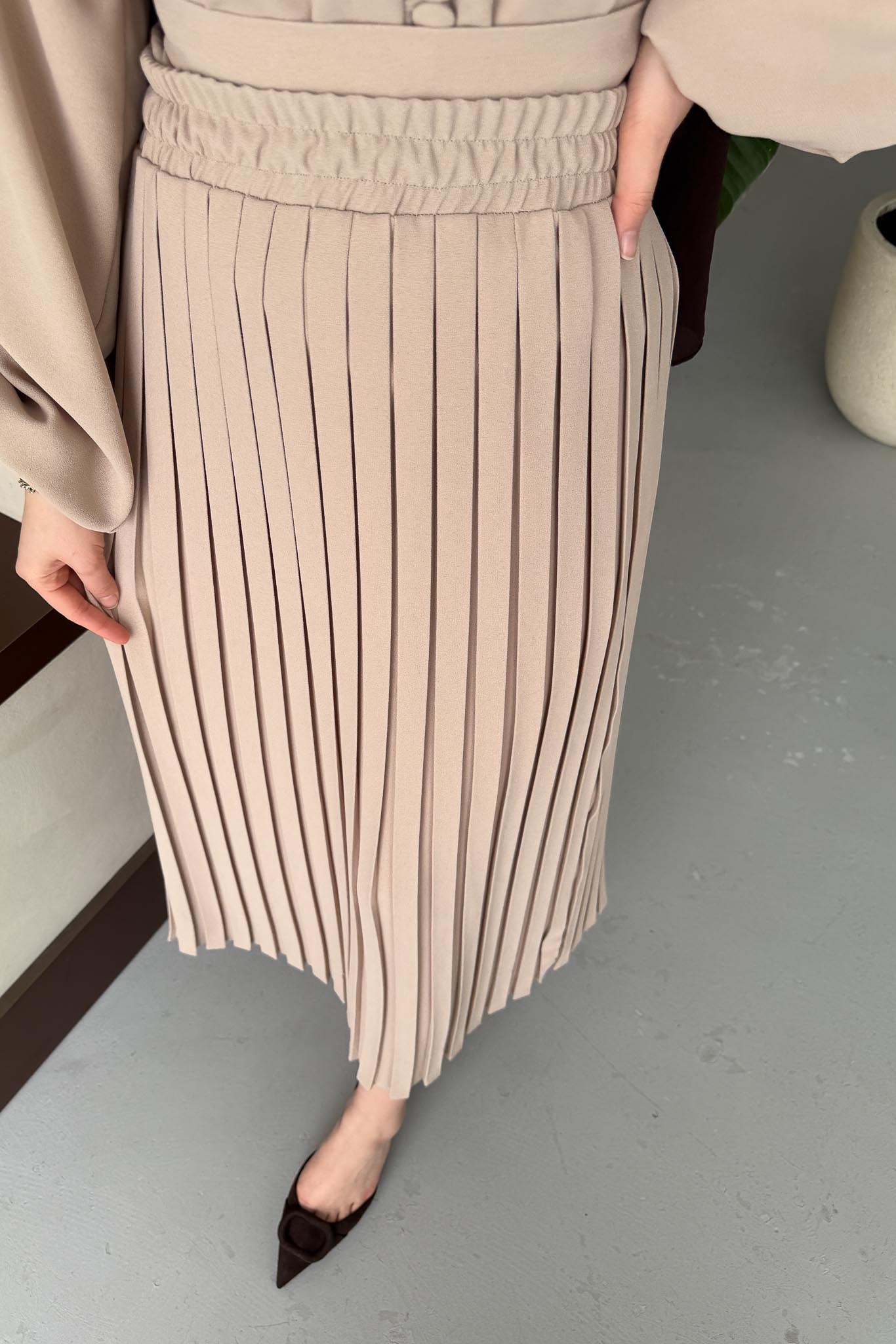 Carmen Düğmeli Takım Vizon