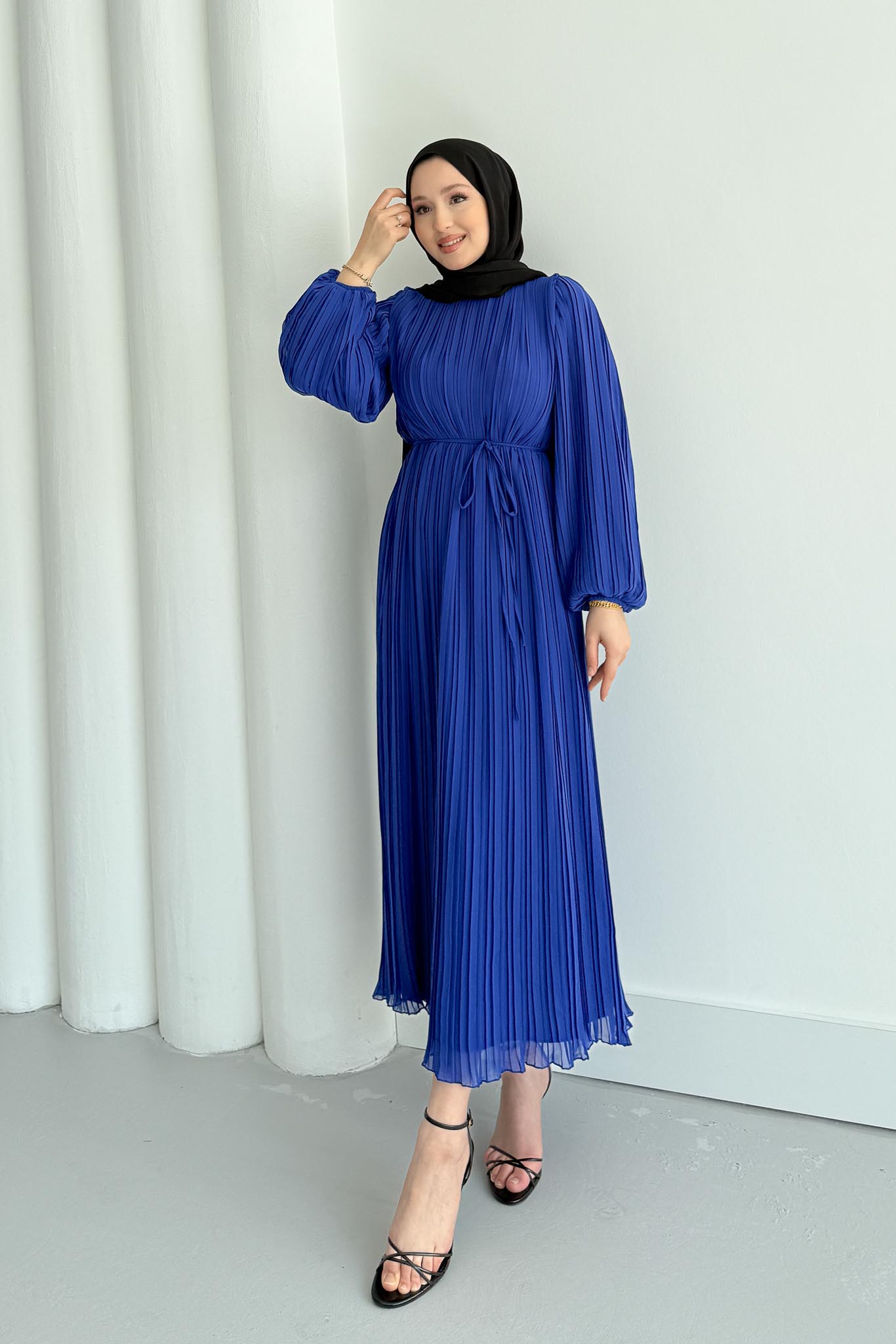 Seyran Pleated Dress Beige
