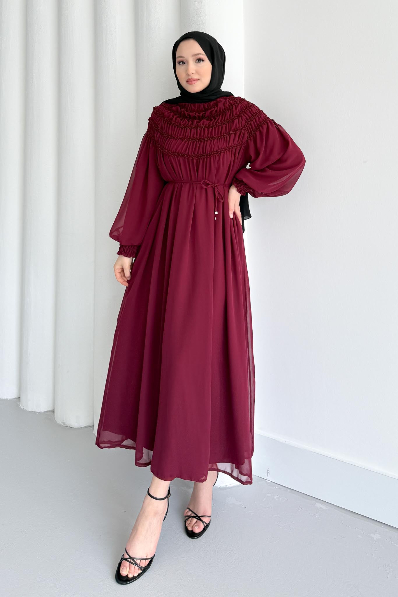 Seyran Pleated Dress Beige