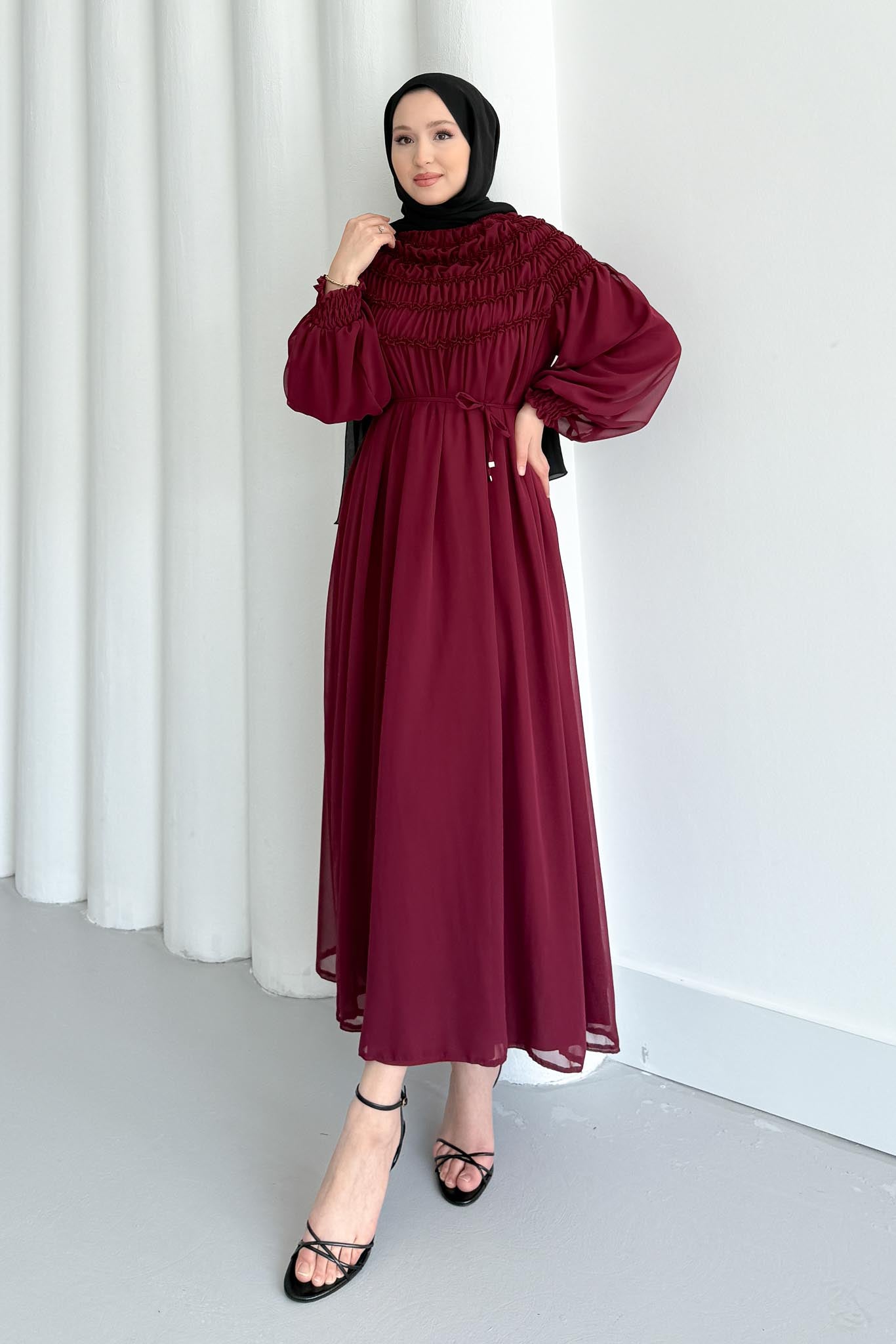 Seyran Pleated Dress Beige