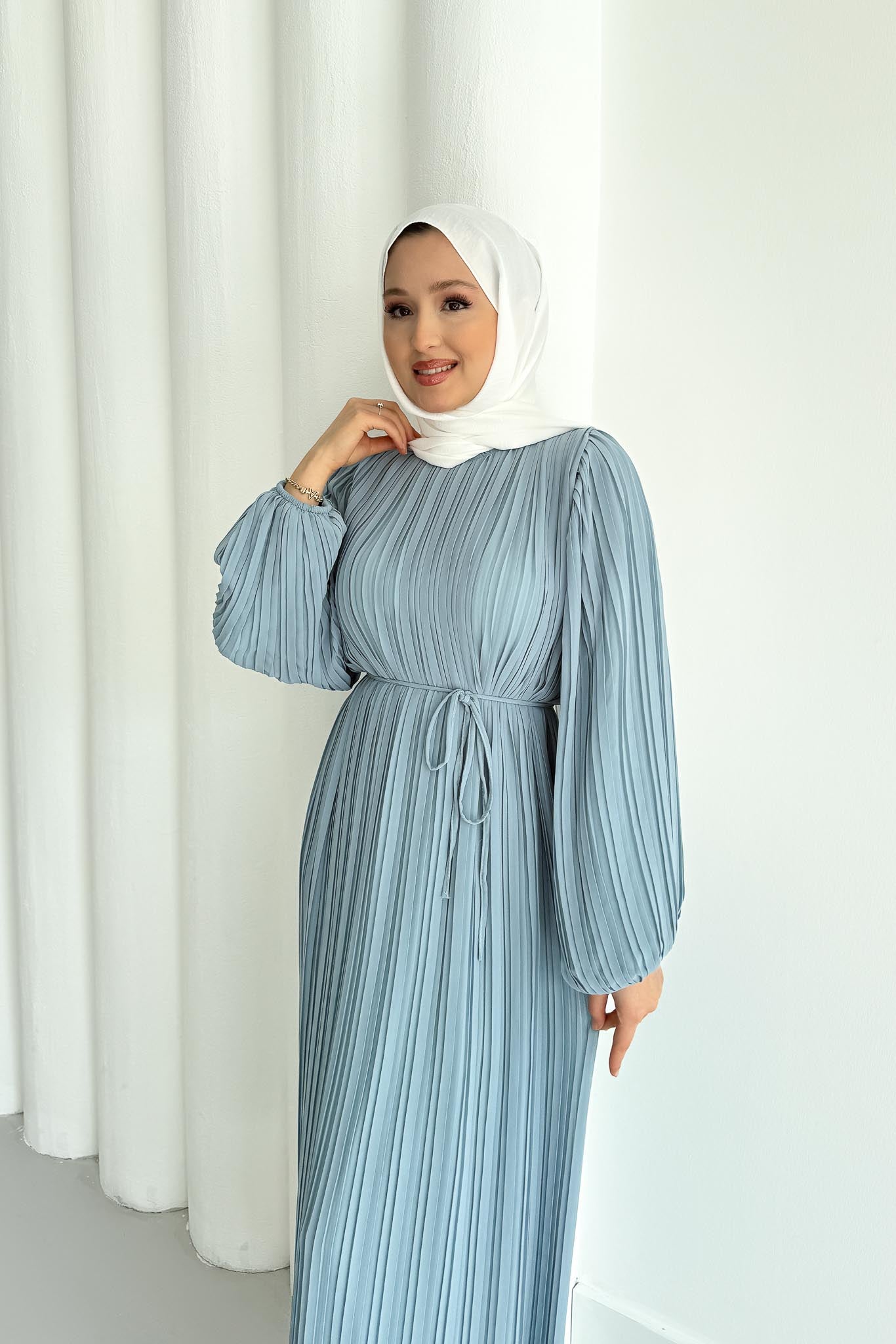 Seyran Piliseli Elbise Mint