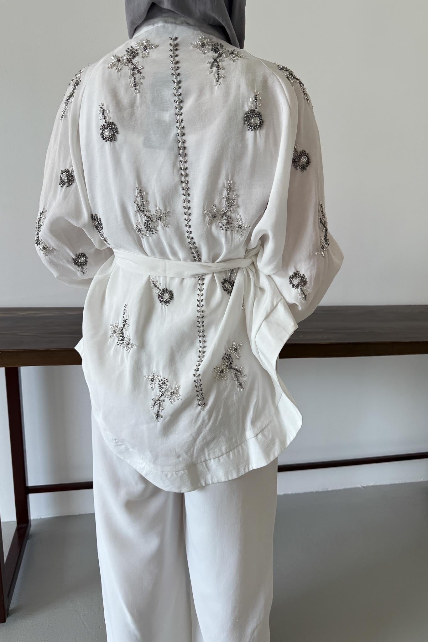Tied Kimono Set Anthracite