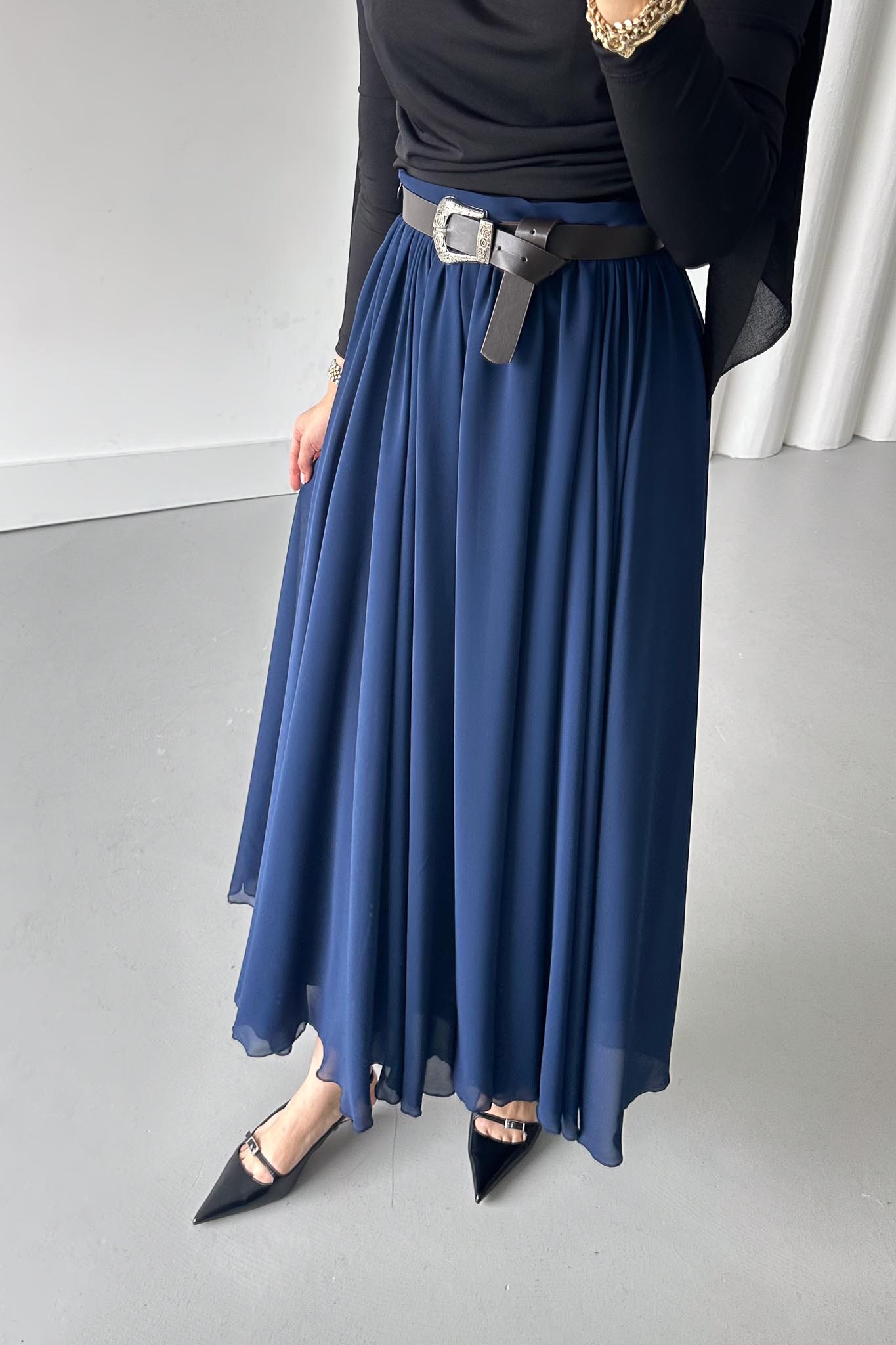 Tied Linen Skirt Beige
