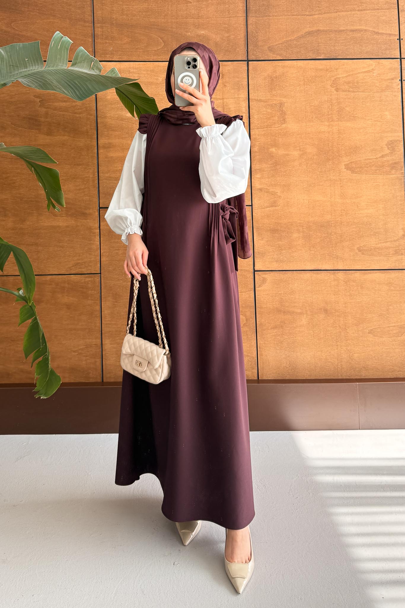Suit Jile Elbise Bordo