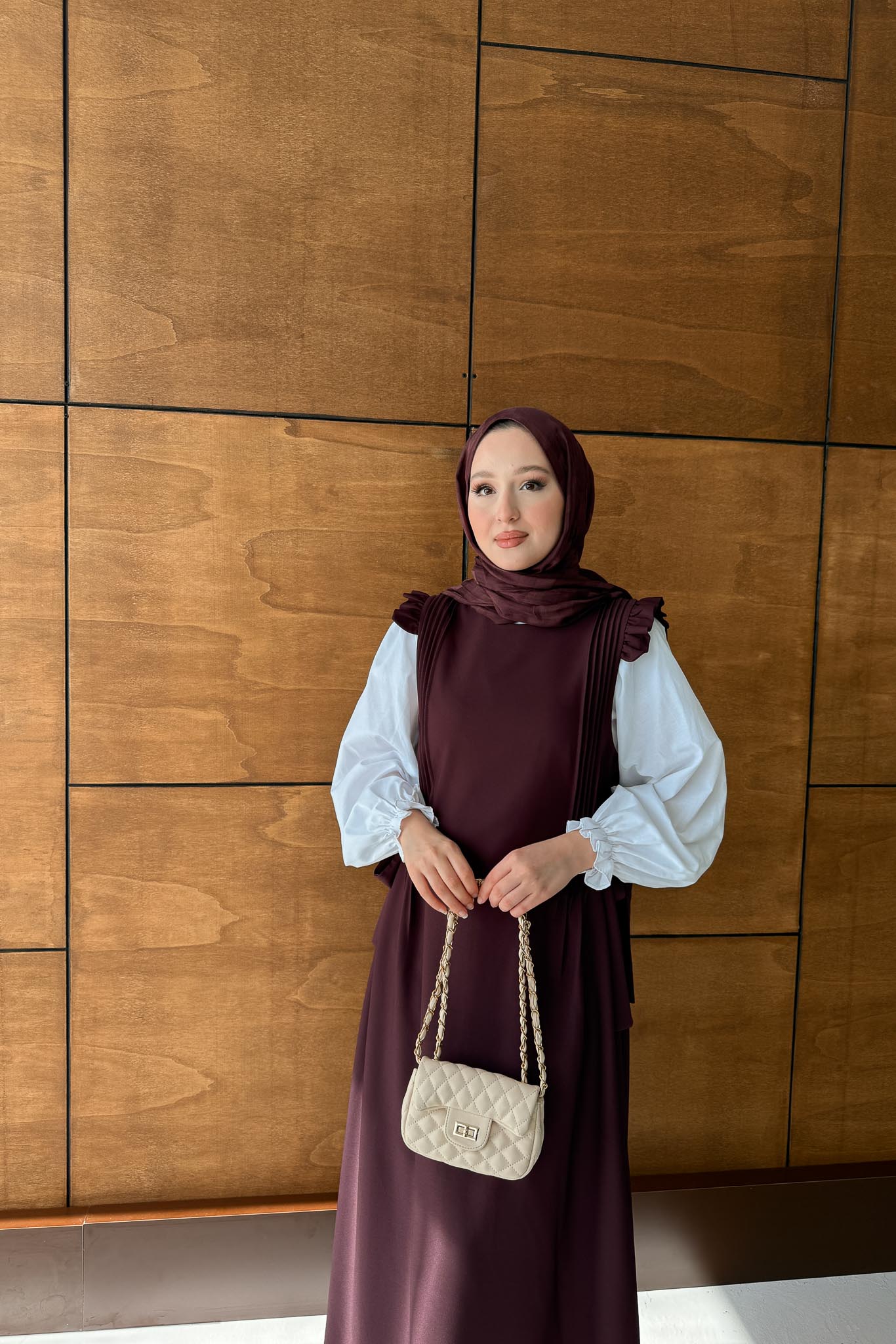 Suit Jile Elbise Bordo