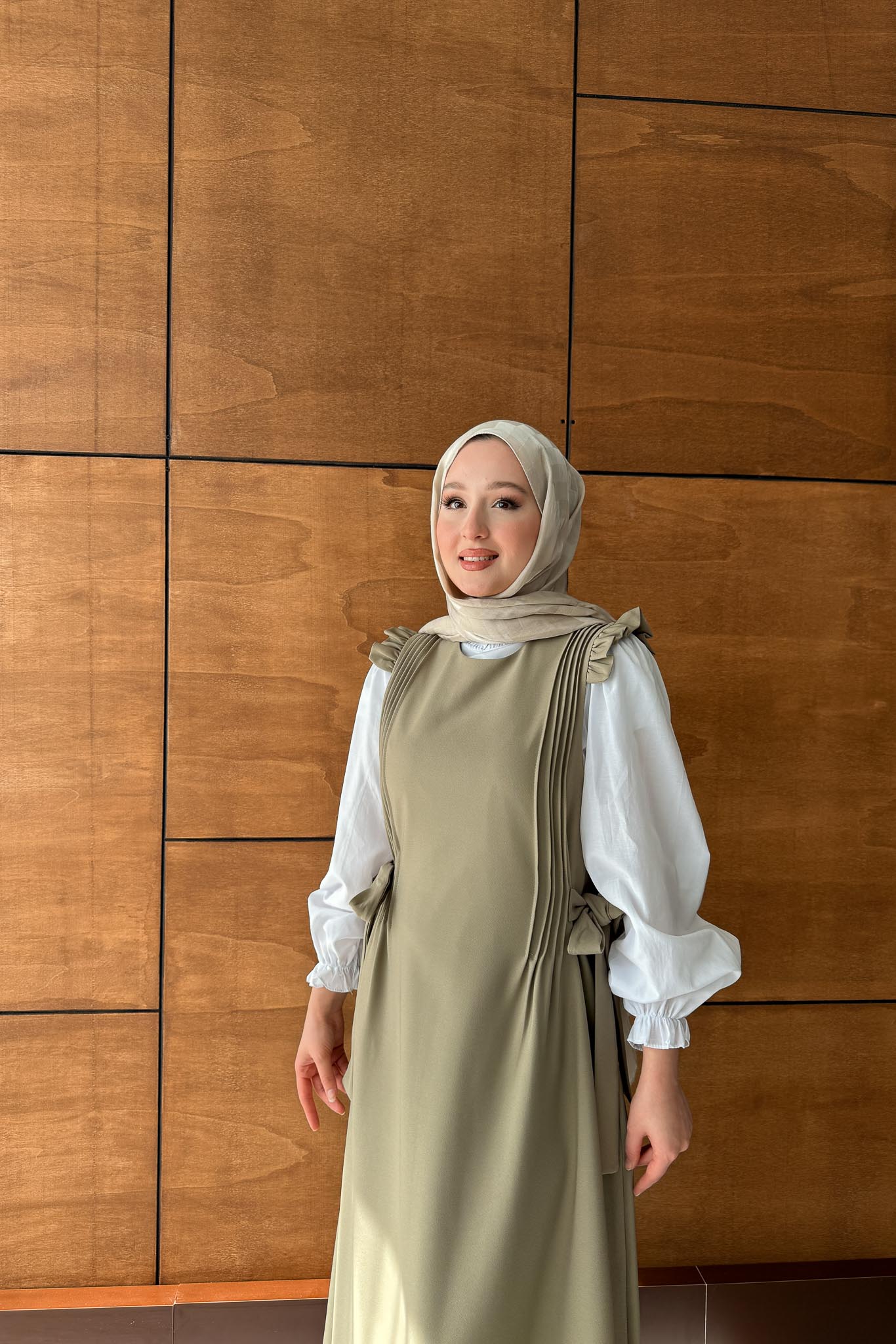 Suit Jile Elbise Yağ Yeşili