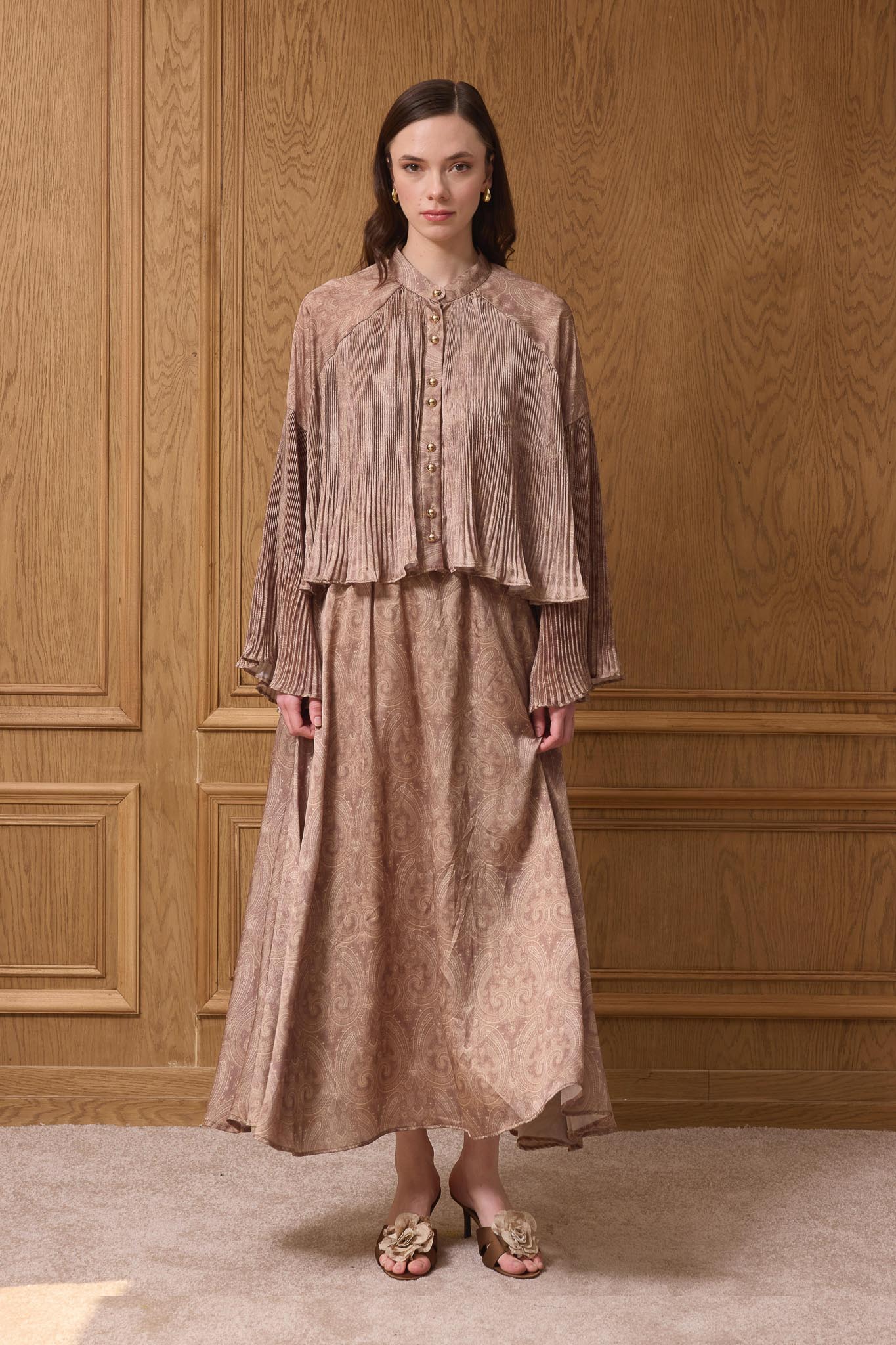 Ajda Pleated Skirt Set Petrol