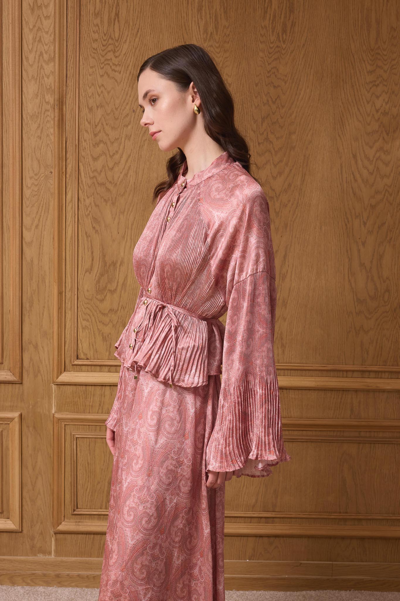 Ajda Pleated Skirt Set Petrol