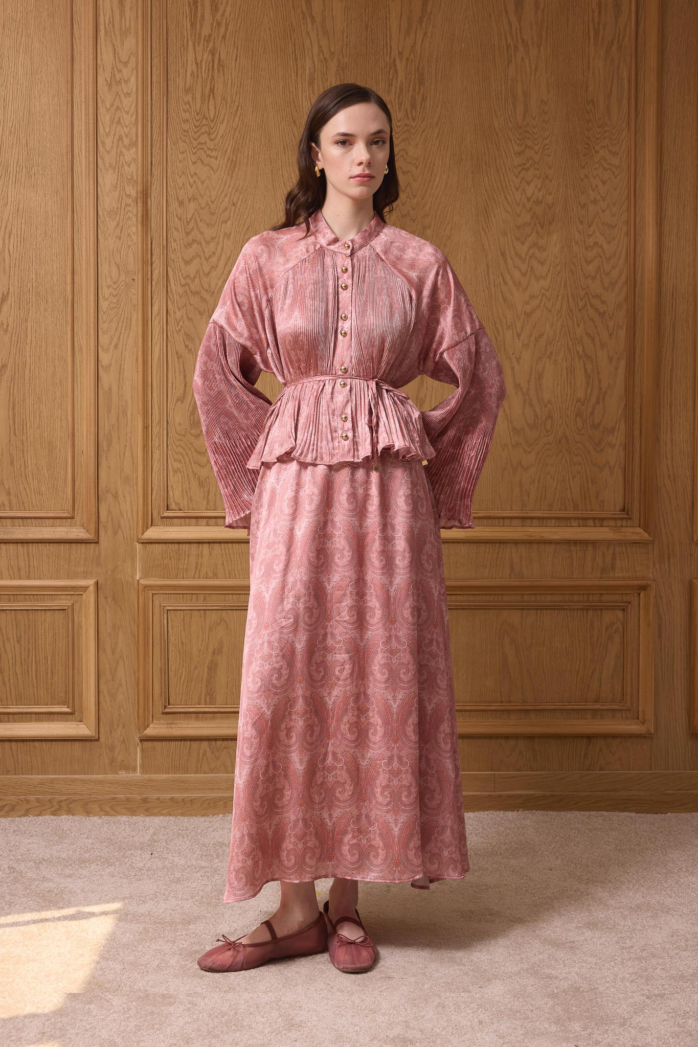 Ajda Pleated Skirt Set Petrol