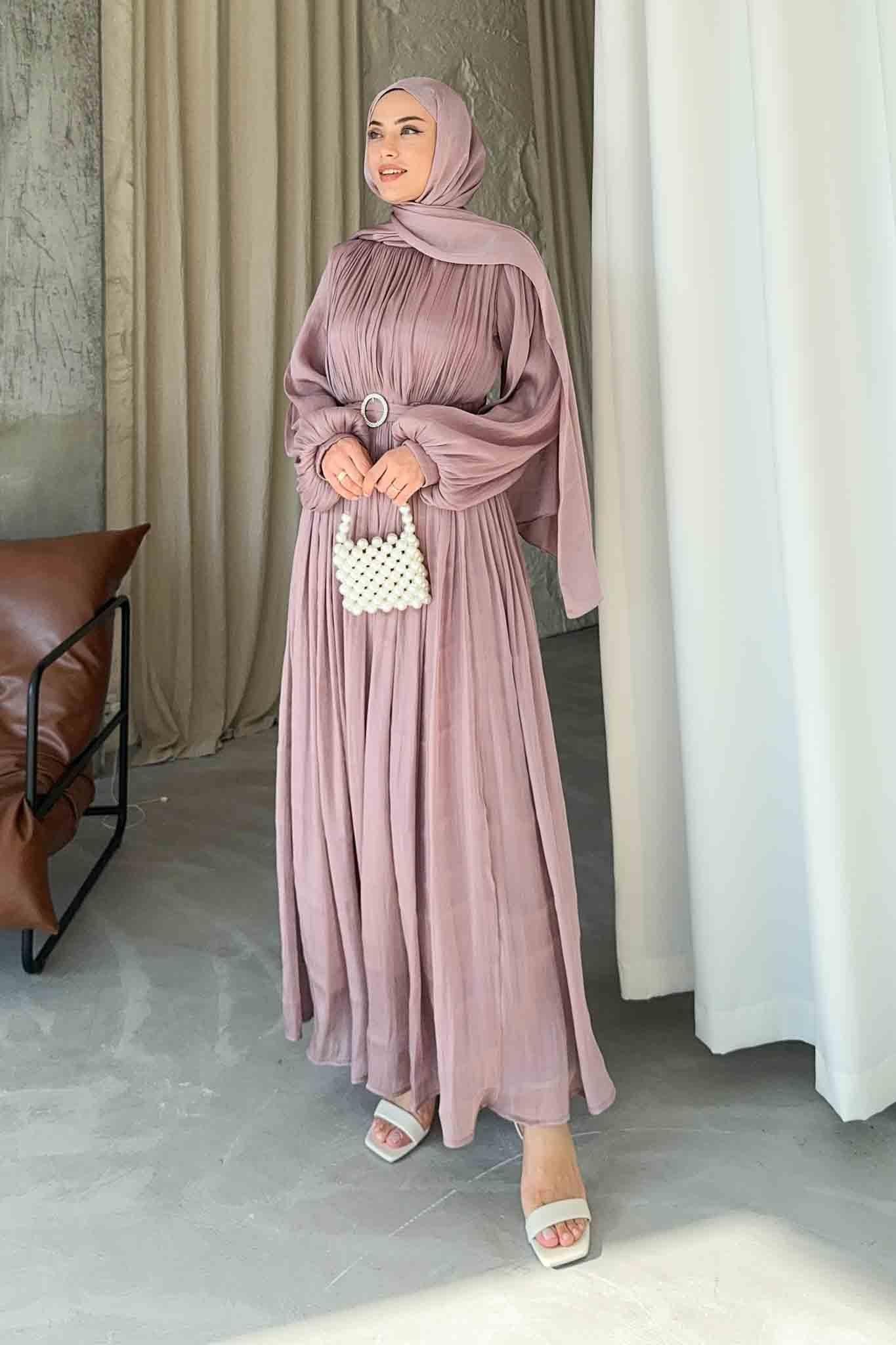 Gold Deren Evening Dress Dusty Rose